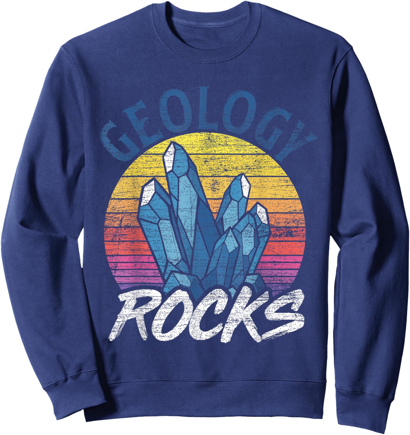 Geology Rocks Retro Geology Sweatshirt - Sweatshirt | Navy
