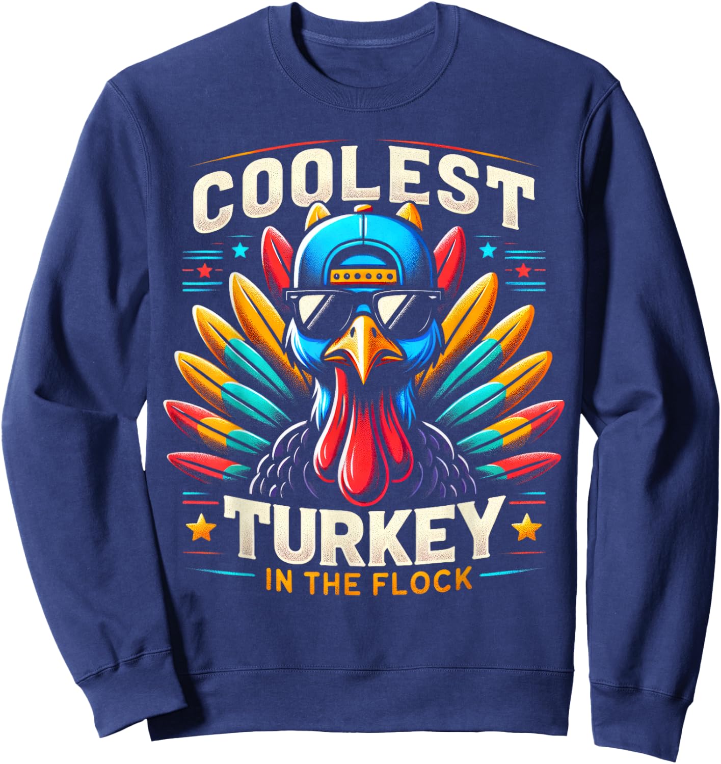 Thanksgiving Shirt For Boys Kids Toddlers Coolest Turkey Sweatshirt - Sweatshirt | Navy