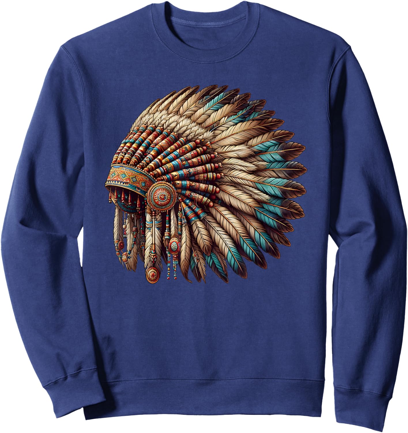 War Bonnet Native American Chief Sweatshirt - Sweatshirt | Navy
