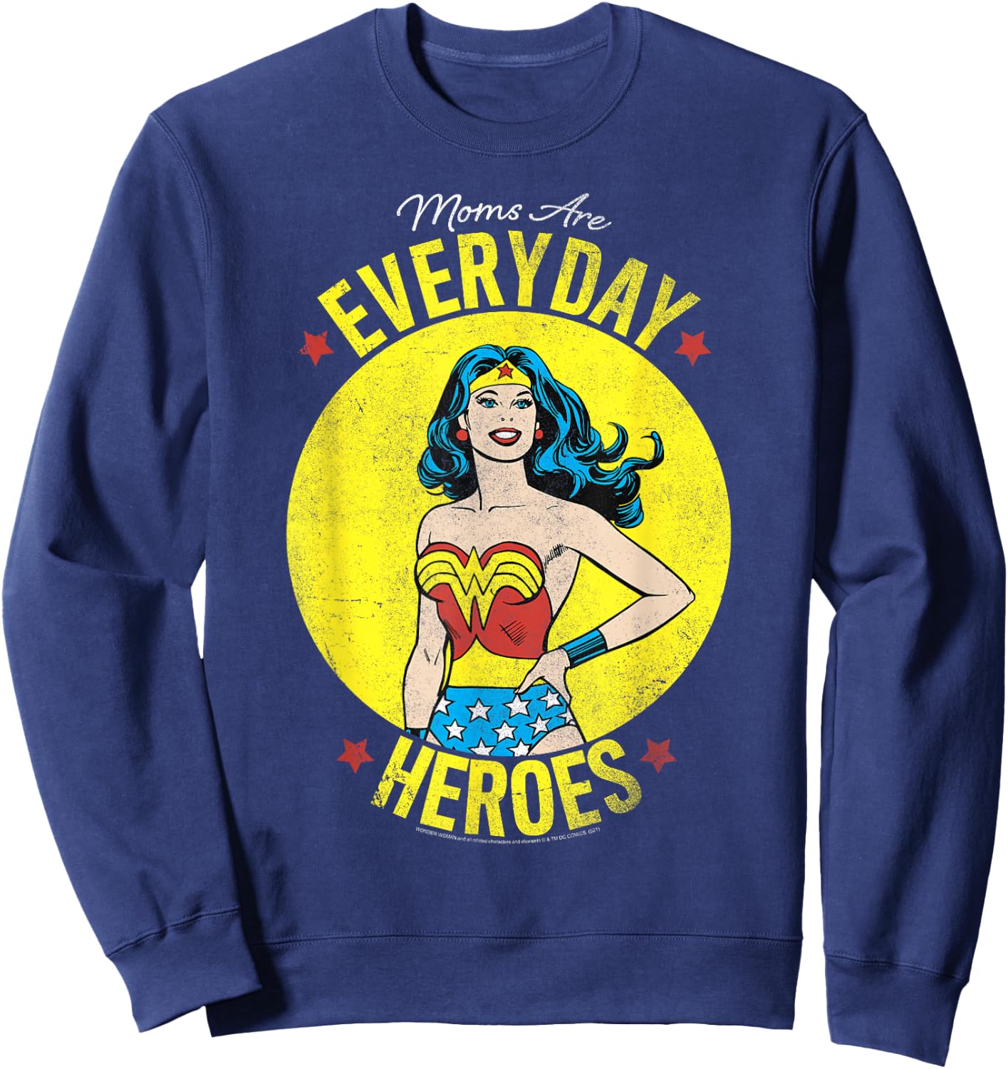 DC Comics Wonder Woman Mother's Day Moms are Everyday Heroes Sweatshirt - Sweatshirt | Navy
