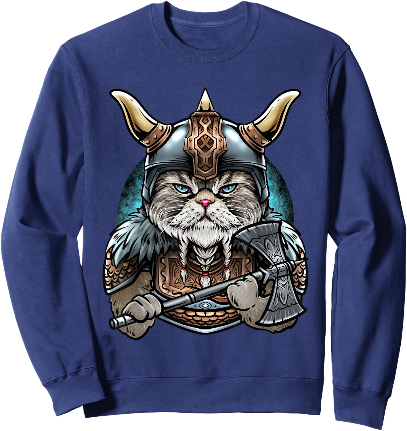 Viking Cat Sweatshirt - Sweatshirt | Navy