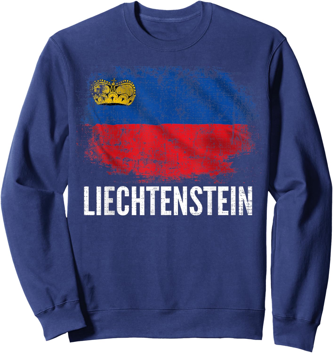 Vintage Liechtenstein Flag Gift Sweatshirt - Sweatshirt | Navy