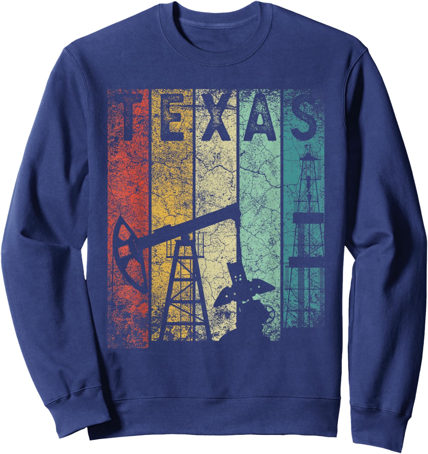 Texas Oil Rig Oilfield Industry For Oilman Oilwoman Men Gift Sweatshirt - Sweatshirt | Navy