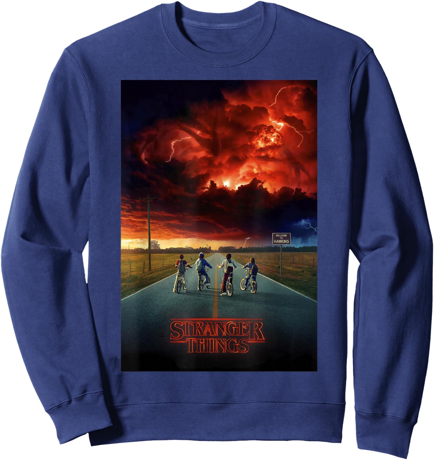 Stranger Things Demogorgon Cloud Poster Sweatshirt - Sweatshirt | Navy
