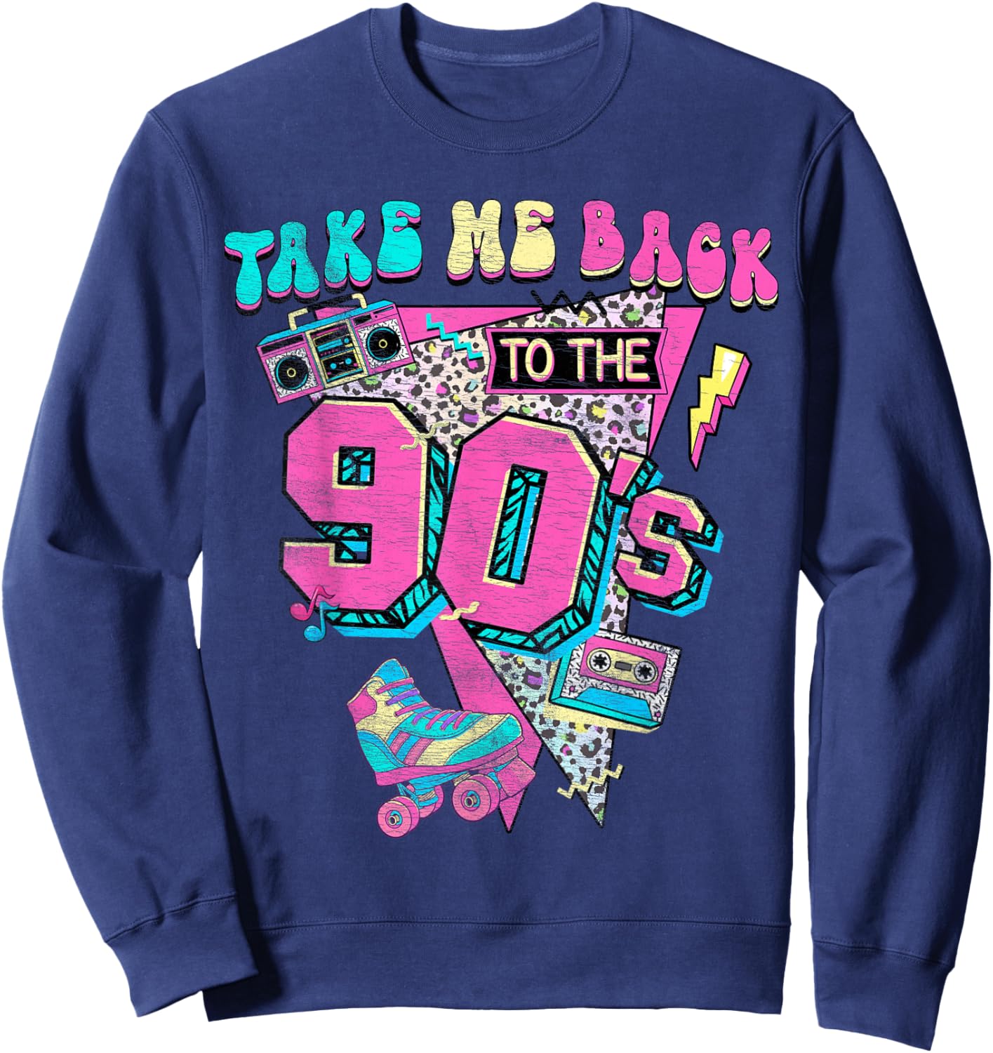 Take Me Back To The 90's Gen X Baby Boomers Vintage 1990's Sweatshirt - Sweatshirt | Navy