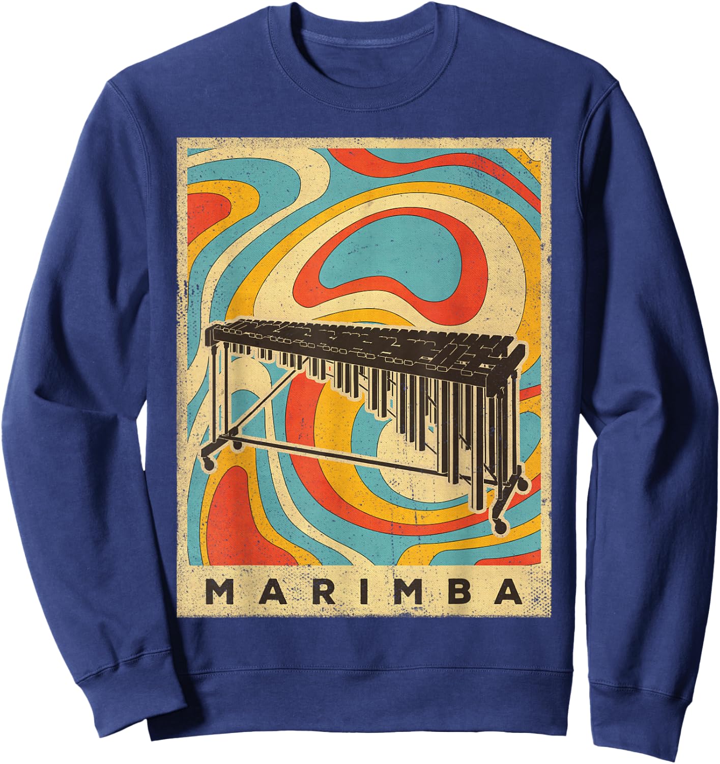 Vintage Marimba Player Music Retro Gift Sweatshirt - Sweatshirt | Navy