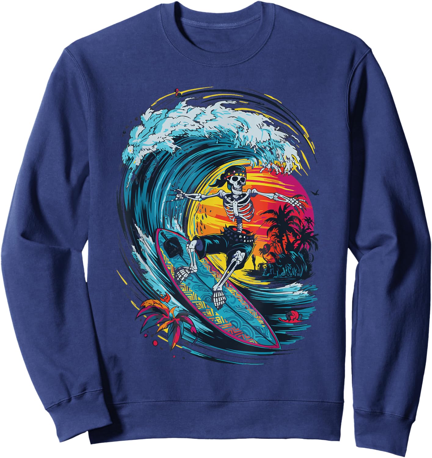 Skeleton Surfing Sweatshirt - Sweatshirt | Navy