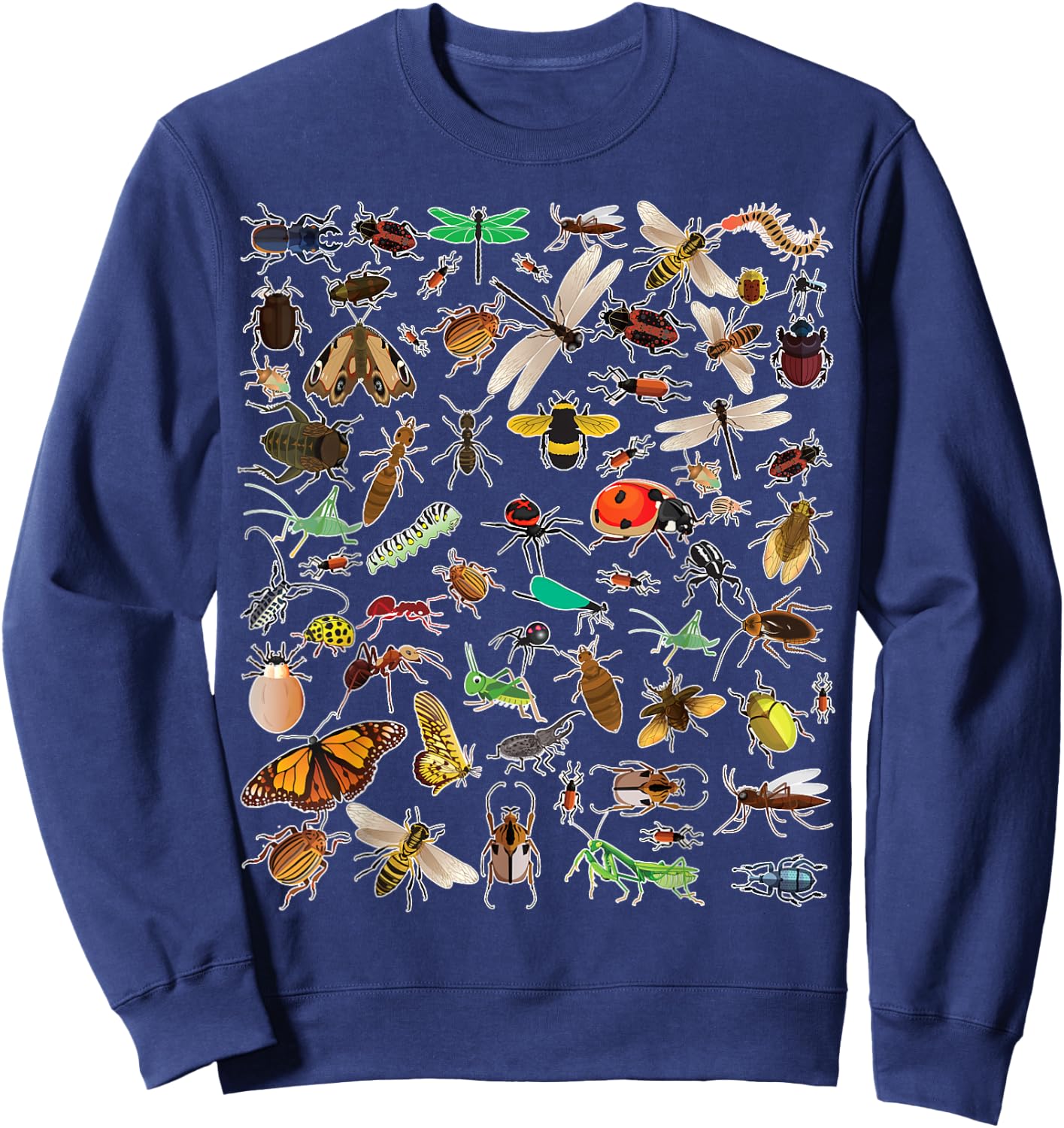 Cool Lots Of Bugs | Funny Insect Lover Entomologist Boy Gift Sweatshirt - Sweatshirt | Navy