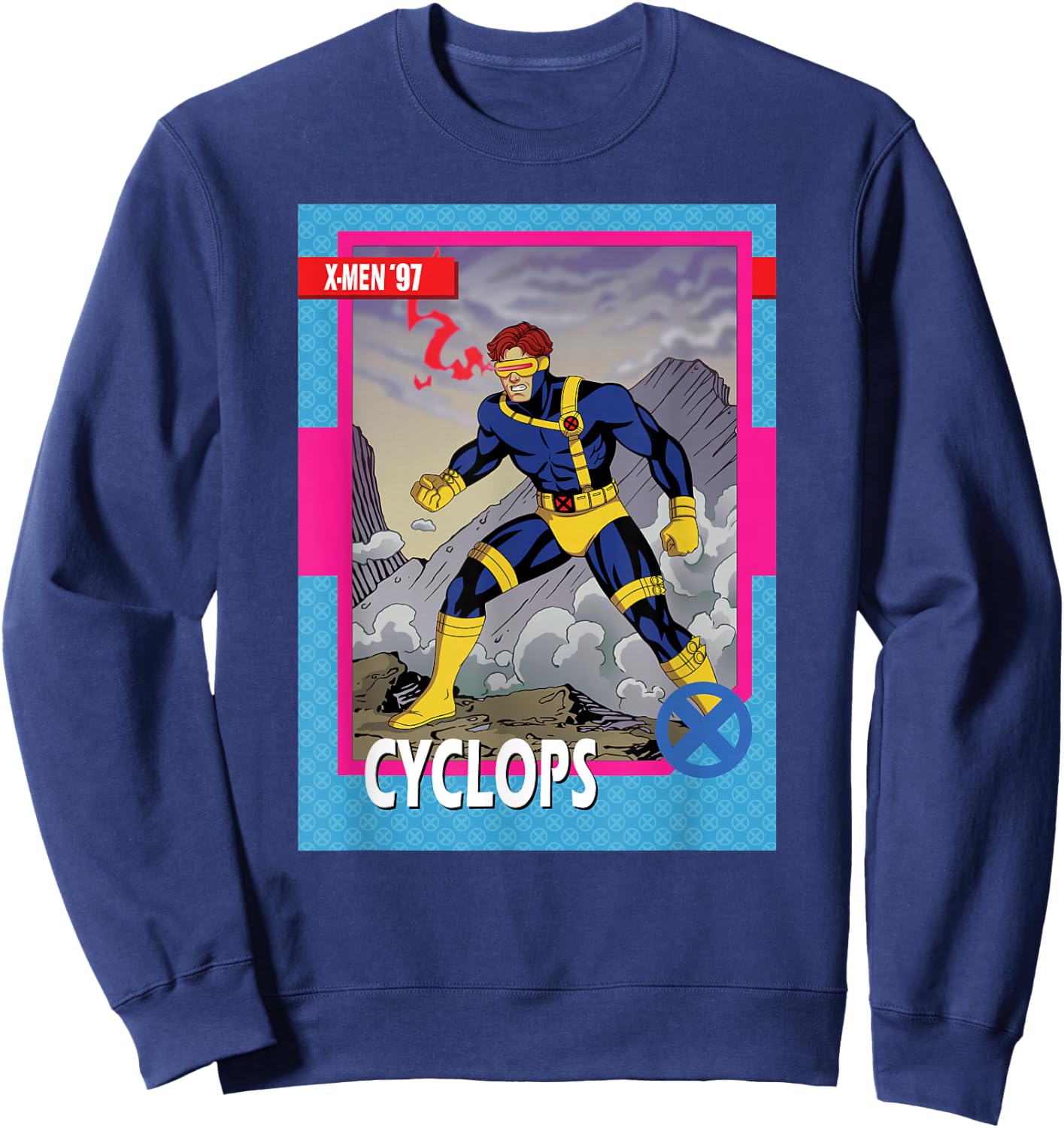Marvel Studios X-Men '97 Cyclops Retro Trading Card Sweatshirt - Sweatshirt | Navy