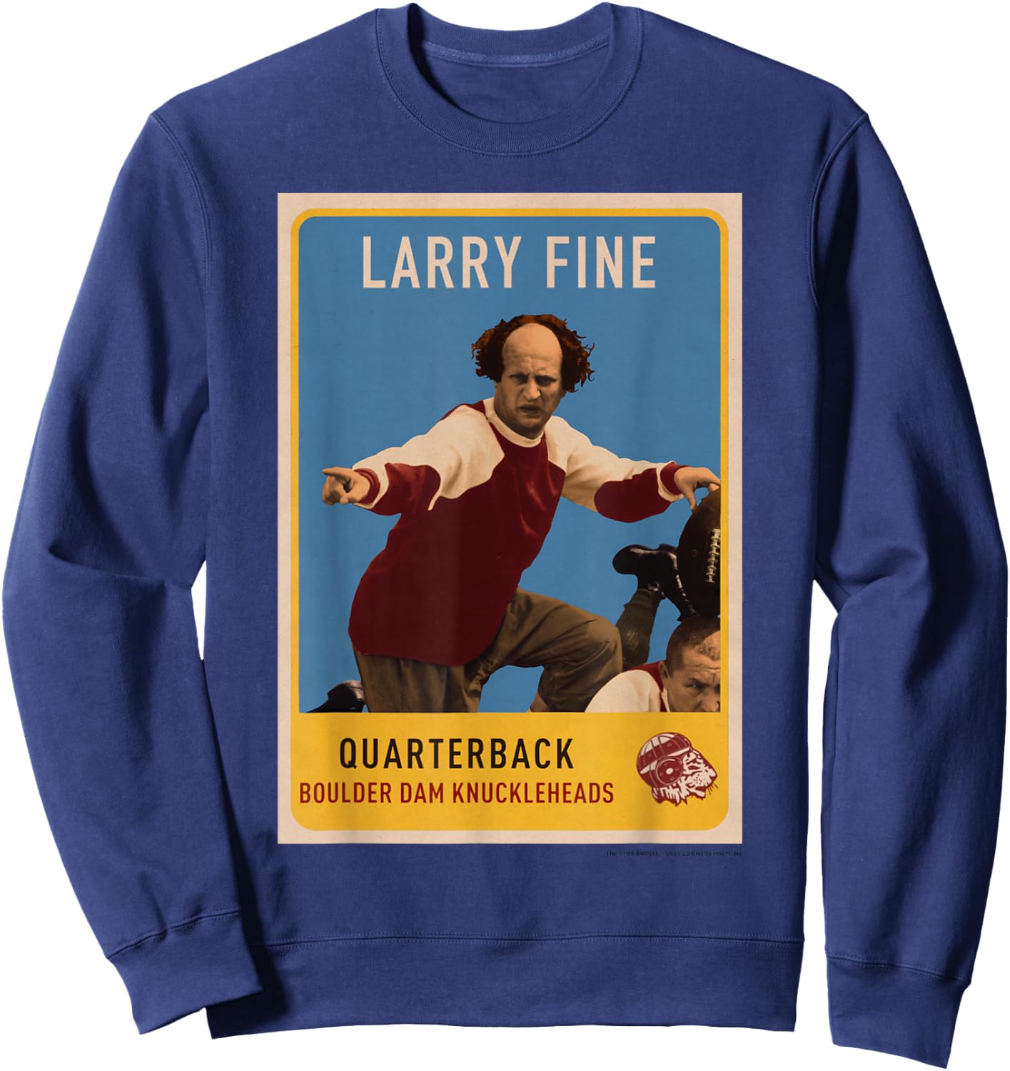 The Three Stooges - Men's Adult Black Football Cartoon Sweatshirt - Sweatshirt | Navy