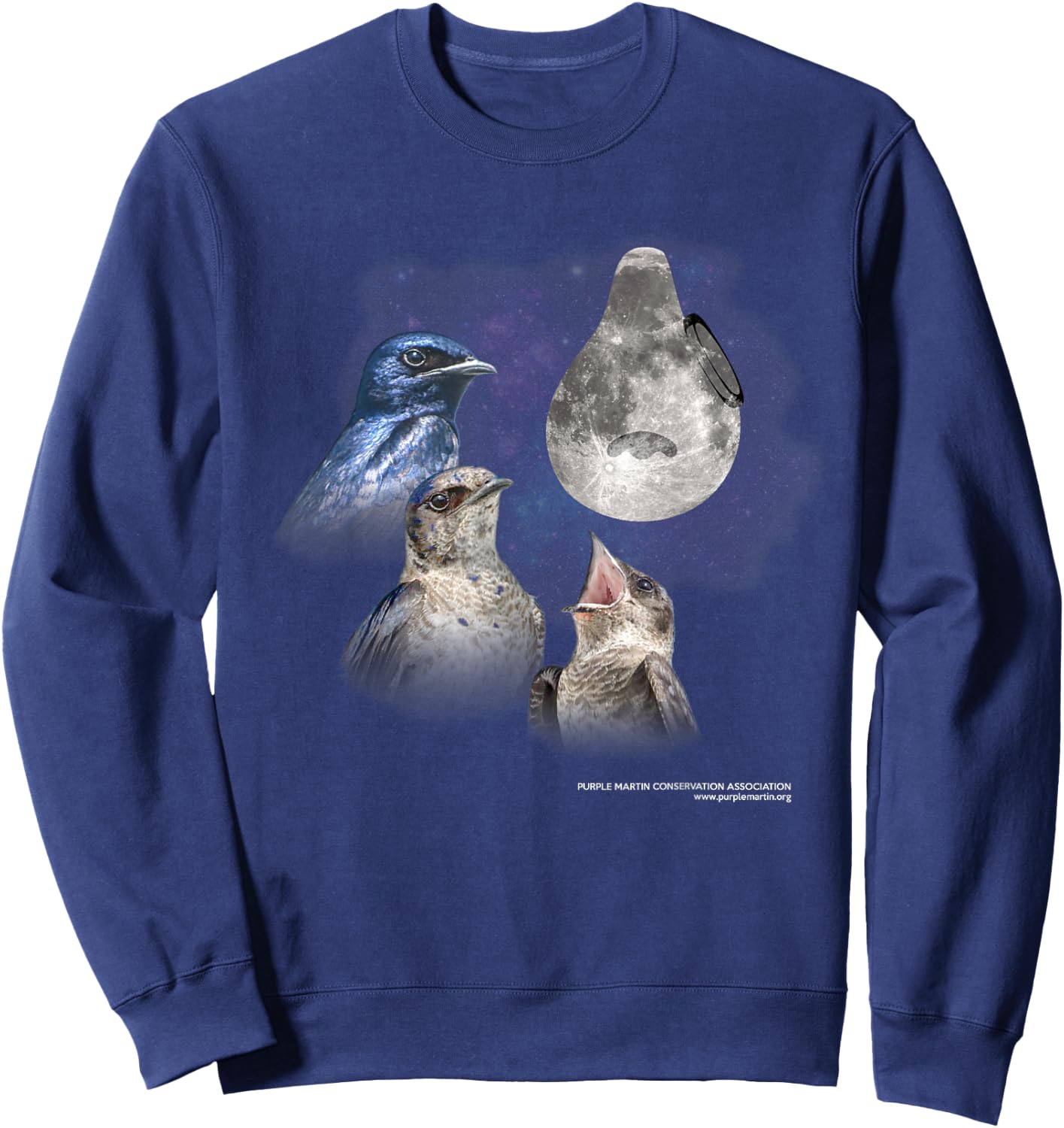 Three Martin Moon - Purple Martin Sweatshirt - Sweatshirt | Navy