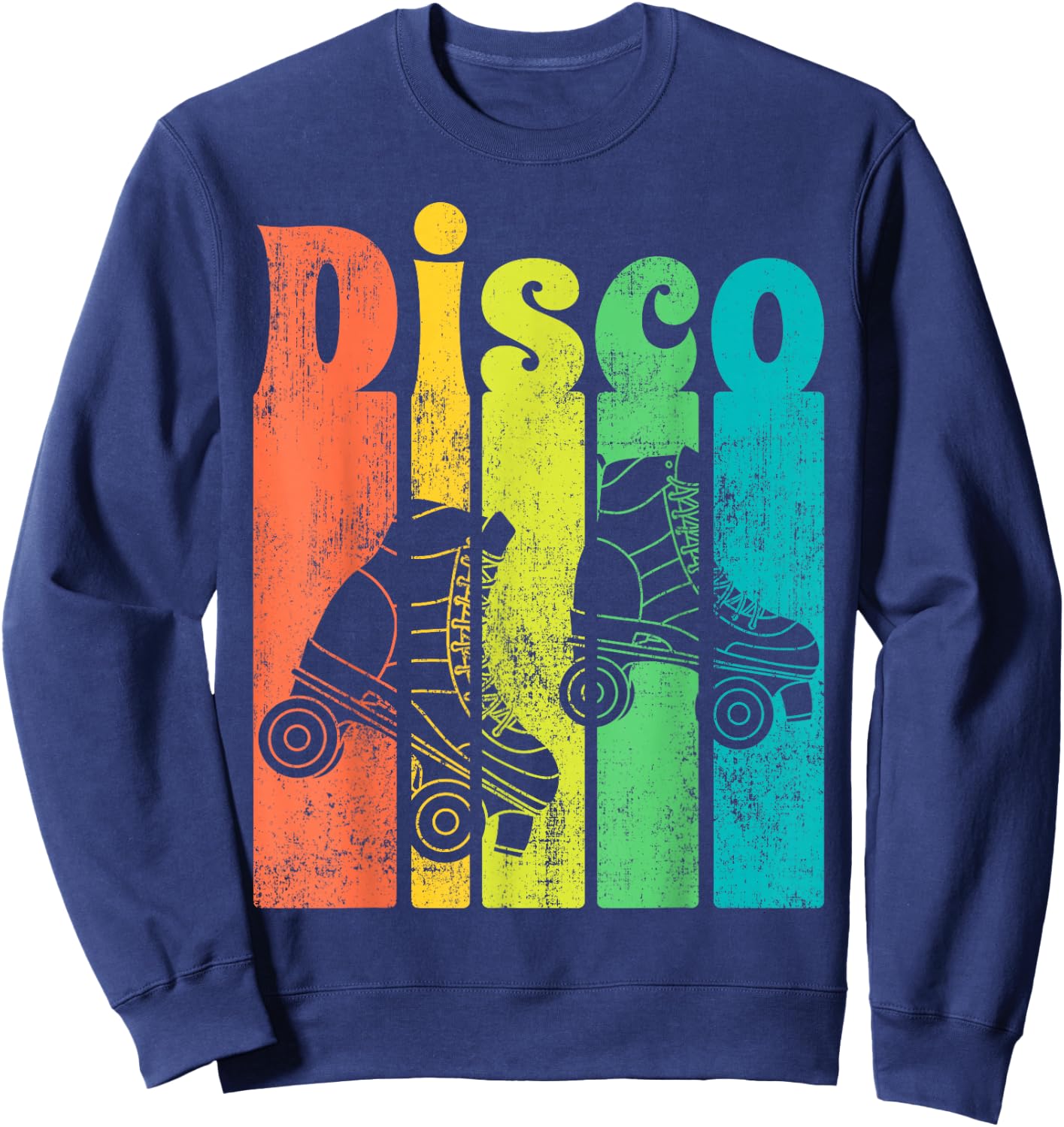 Disco Roller Vintage Skater Classic 70s 80s Skating Gift Sweatshirt - Sweatshirt | Navy