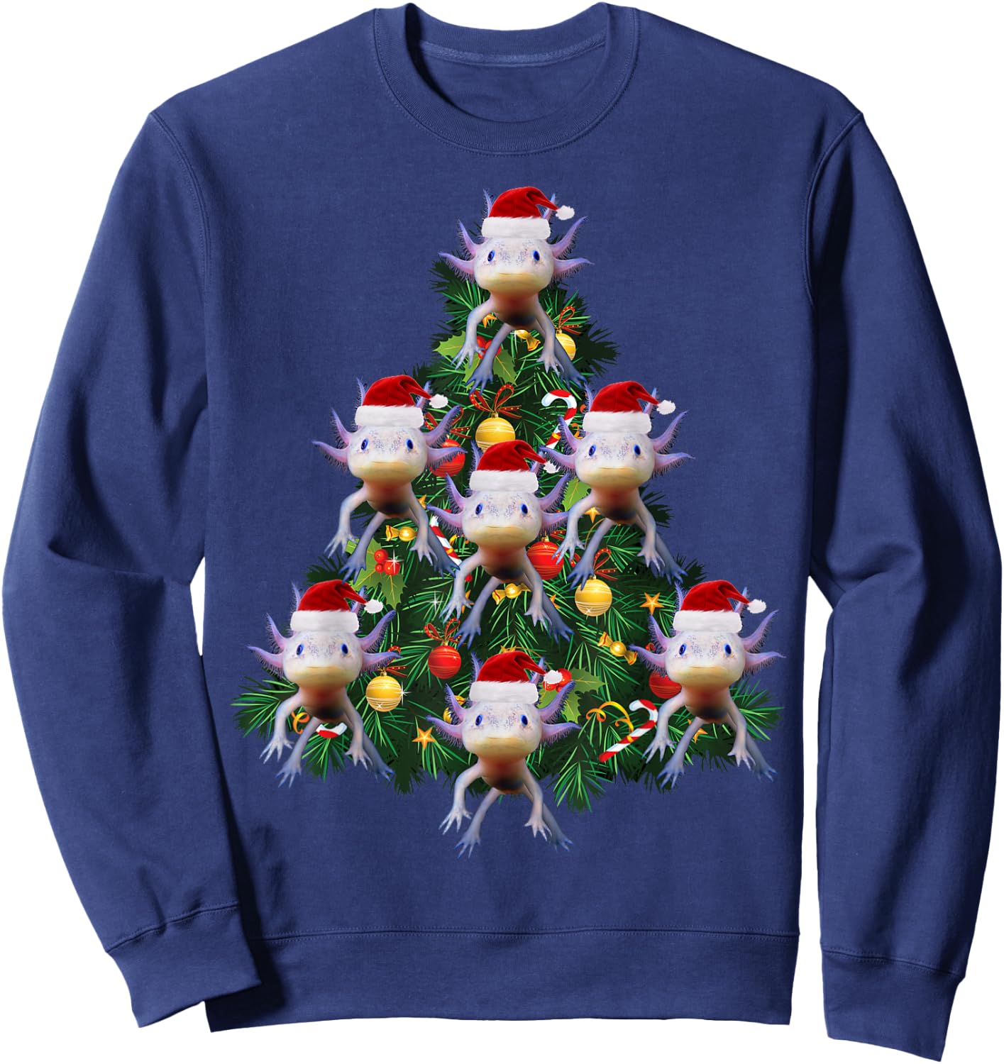 Axolotl Christmas Tree Edition: Gift Axolotl Lovers Sweatshirt - Sweatshirt | Navy