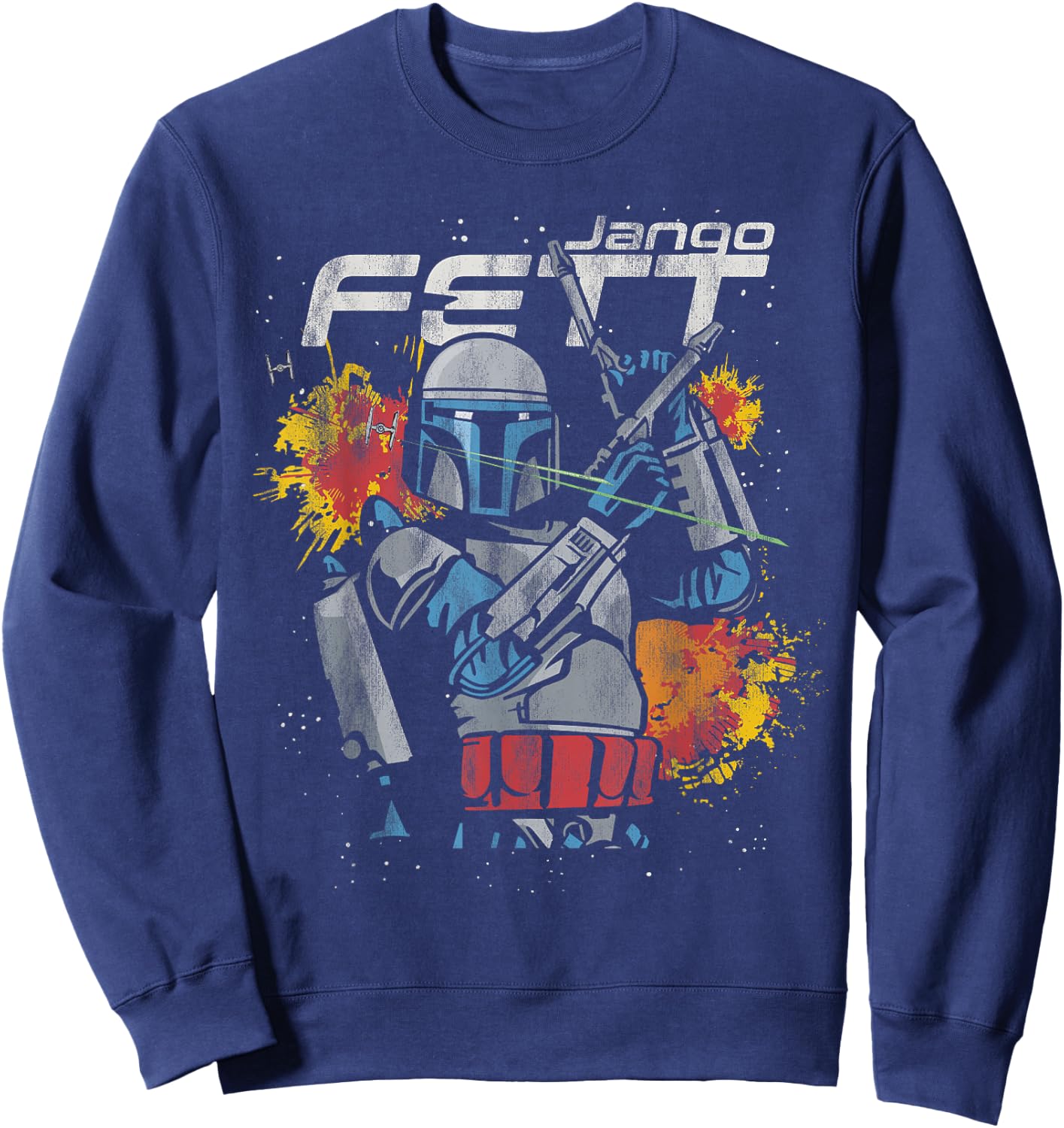 Star Wars Jango Fett Hero Blasters Mandalorian Prequel Sweatshirt - Sweatshirt | Navy