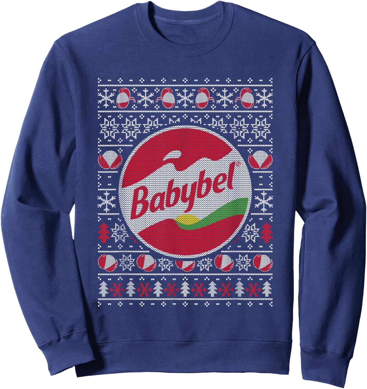 Babybel Christmas Knit Pattern Sweatshirt - Sweatshirt | Navy