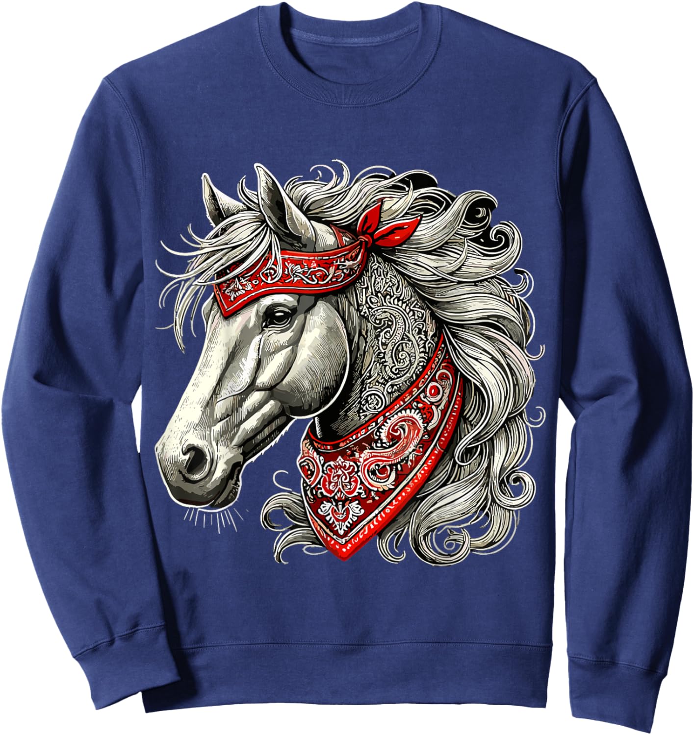 Horse with Bandana Sweatshirt - Sweatshirt | Navy