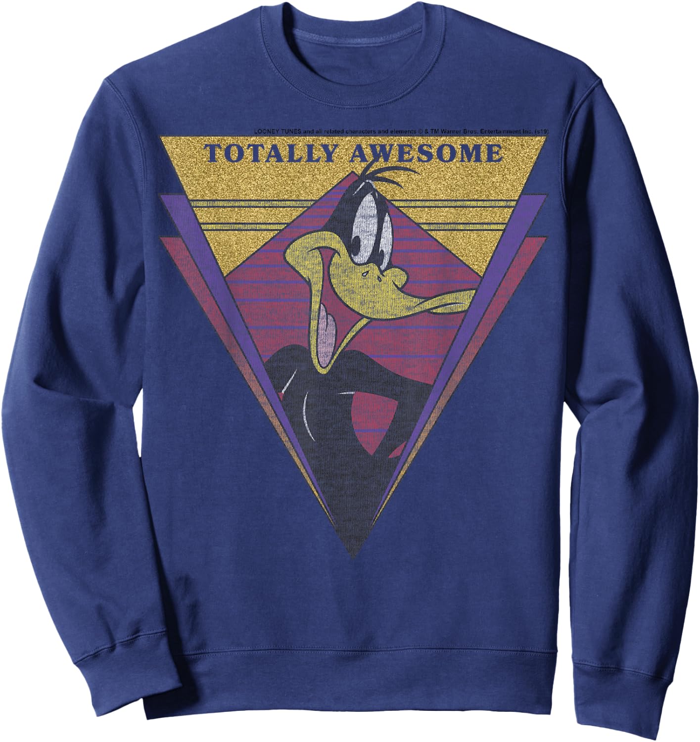 Looney Tunes Daffy Duck Totally Awesome Portrait Sweatshirt - Sweatshirt | Navy