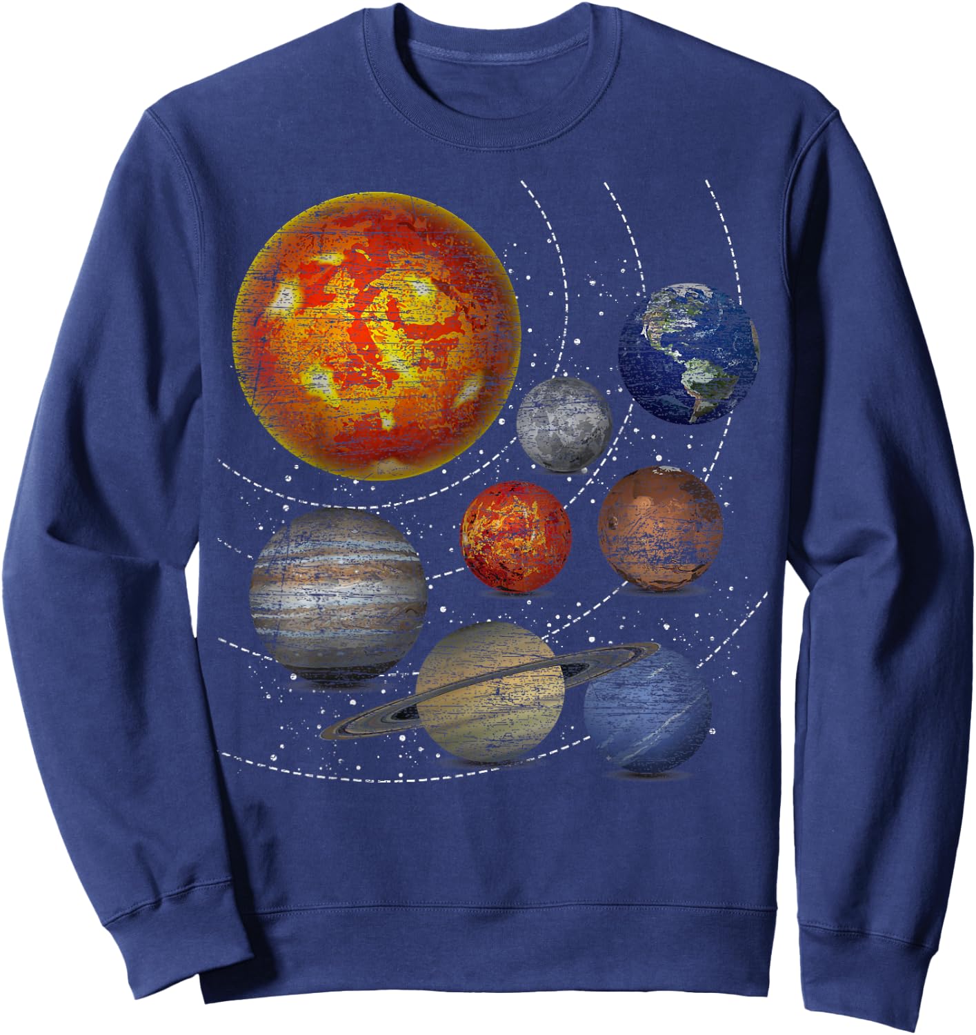 Planets Sun Universe Astronomy Space Solar System Sweatshirt - Sweatshirt | Navy