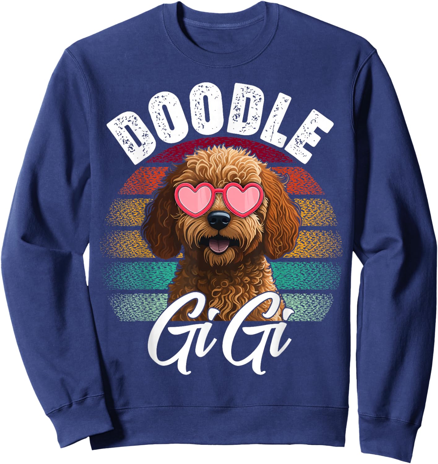 Retro Doodle Gigi Goldendoodle Dog Lover Mothers Day Women Sweatshirt - Sweatshirt | Navy