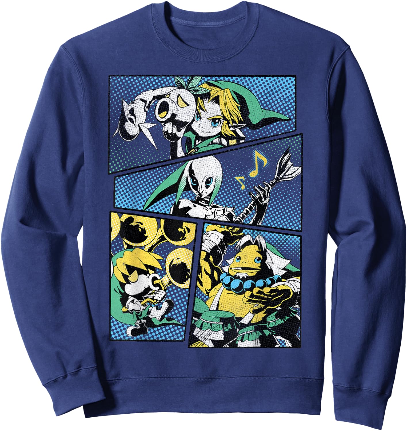 The Legend of Zelda: Majora's Mask Manga Link Hyrule Panels Sweatshirt - Sweatshirt | Navy