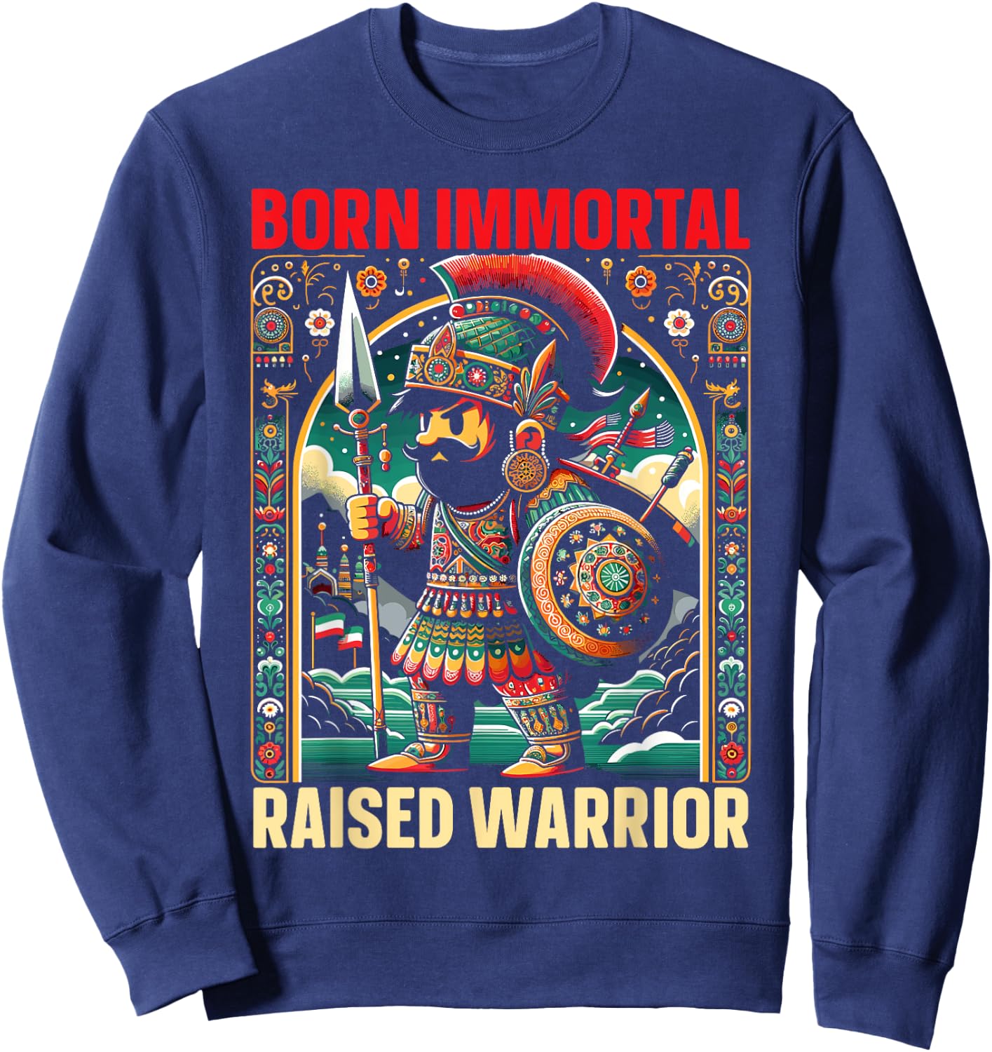 Persian Immortal Achaemenid Empire Persian Warrior Sweatshirt - Sweatshirt | Navy