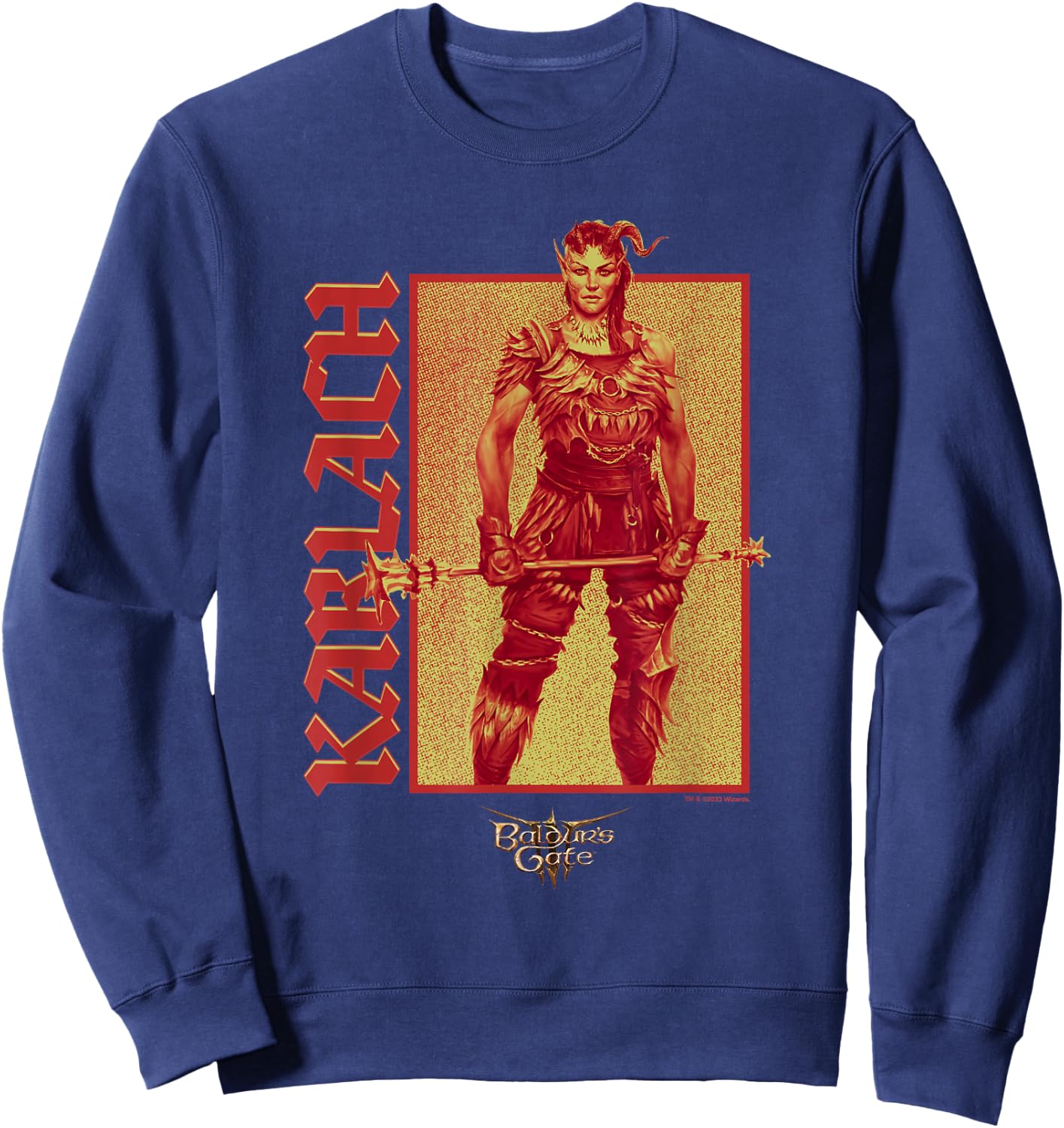 Dungeons & Dragons Karlach Confident Pose Big Chest Poster Sweatshirt - Sweatshirt | Navy