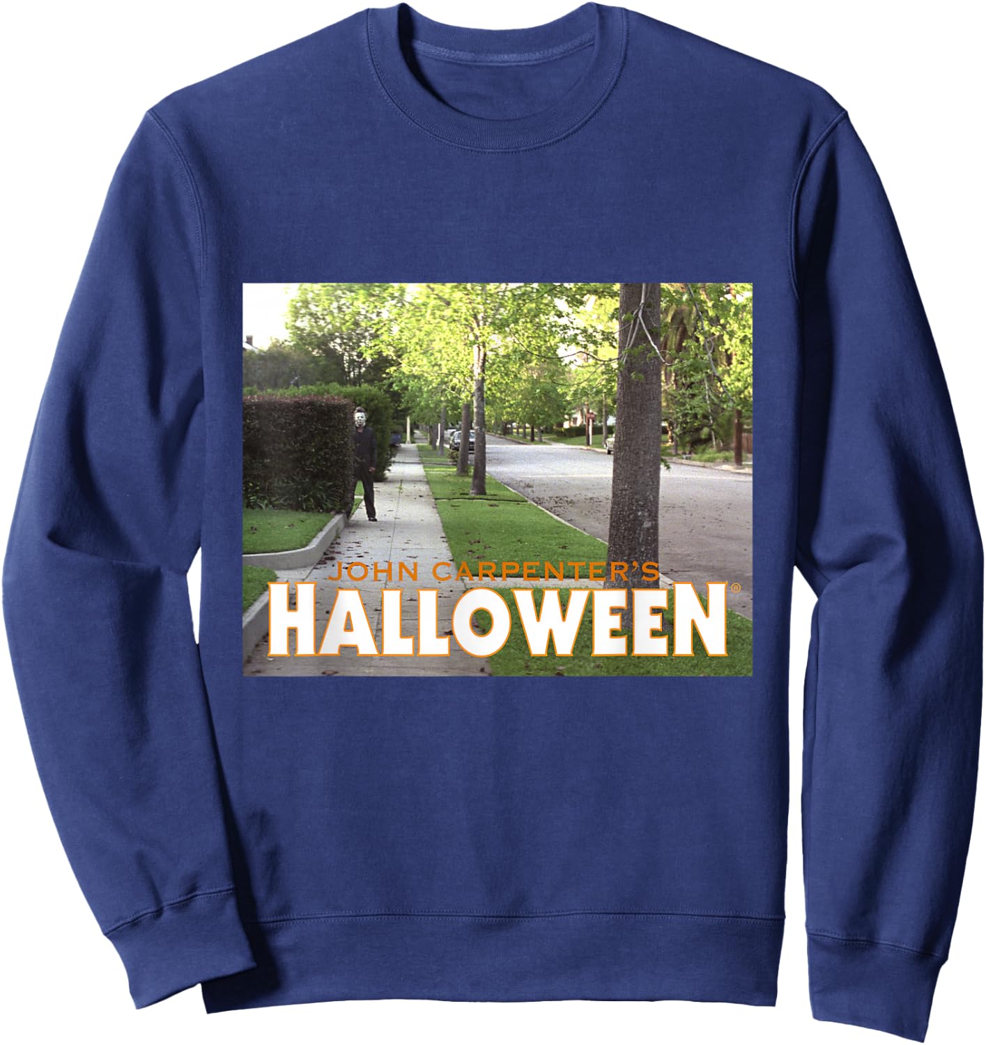 Halloween Michael Myers Behind Bush Sweatshirt - Sweatshirt | Navy