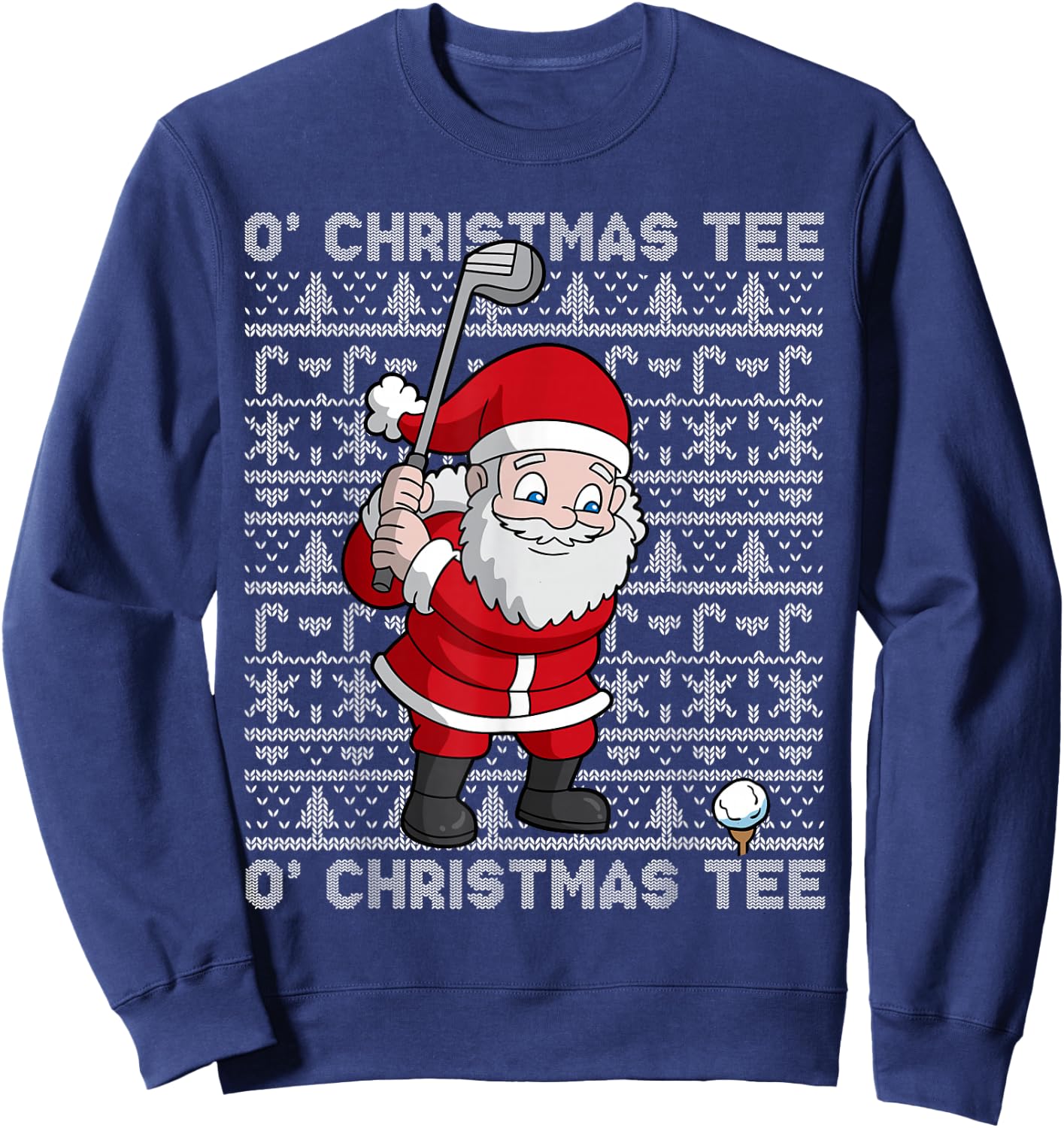 Golf Santa Claus O' Christmas Golfing Golfer Humor Men Sweatshirt - Sweatshirt | Navy