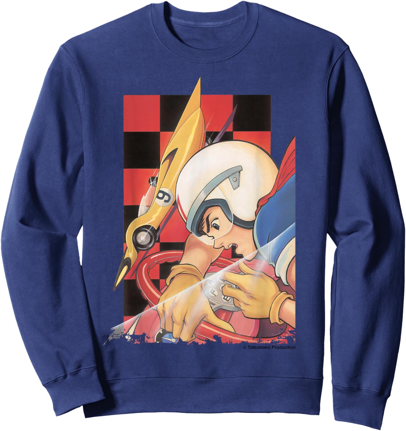 Manga Speed Racer Red Checkered Sweatshirt - Sweatshirt | Navy