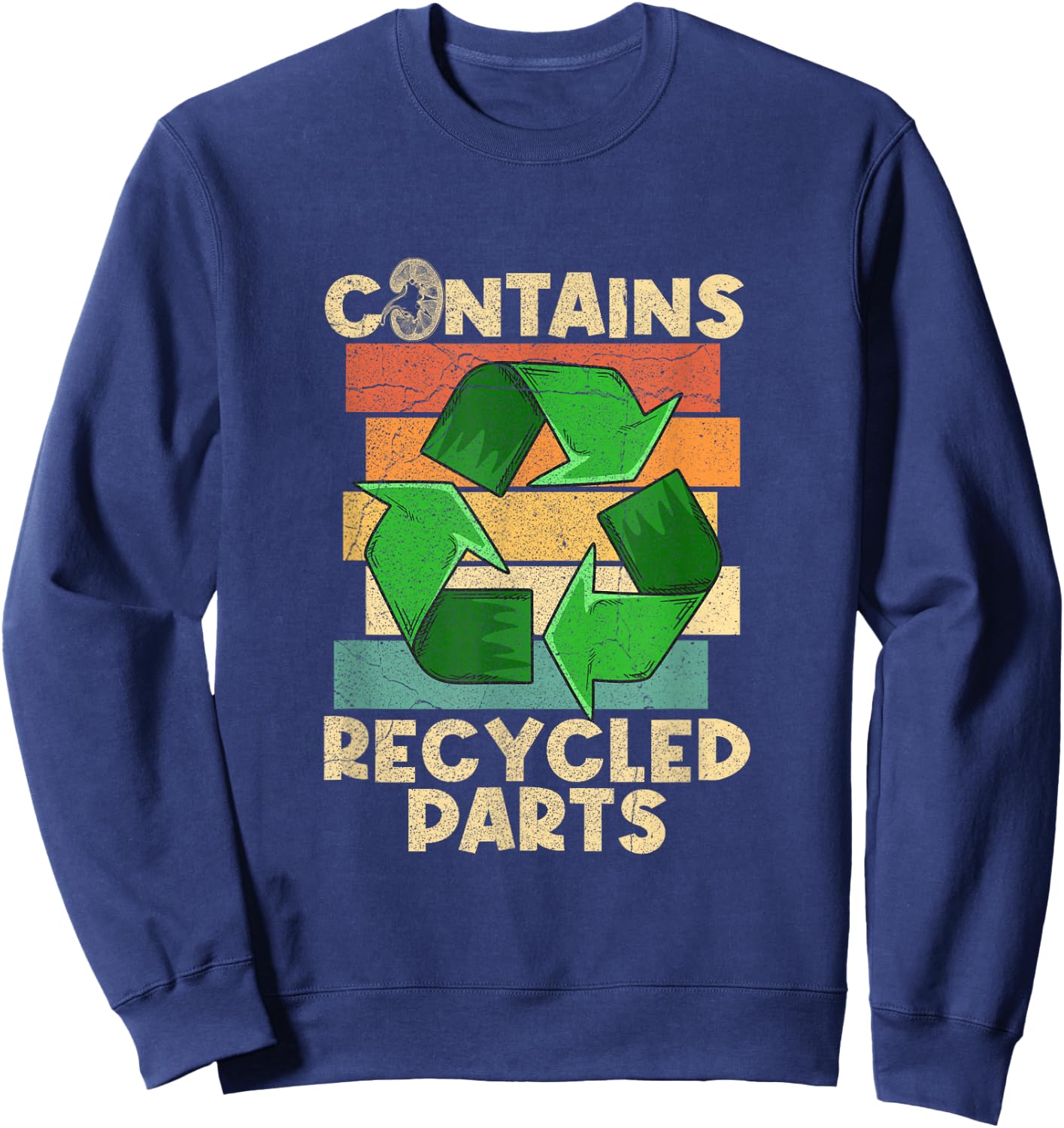 Organ Donation Design Kidney Transplant for -Adults, Black, Small, Short Sleeve, Classic Fit Sweatshirt - Sweatshirt | Navy