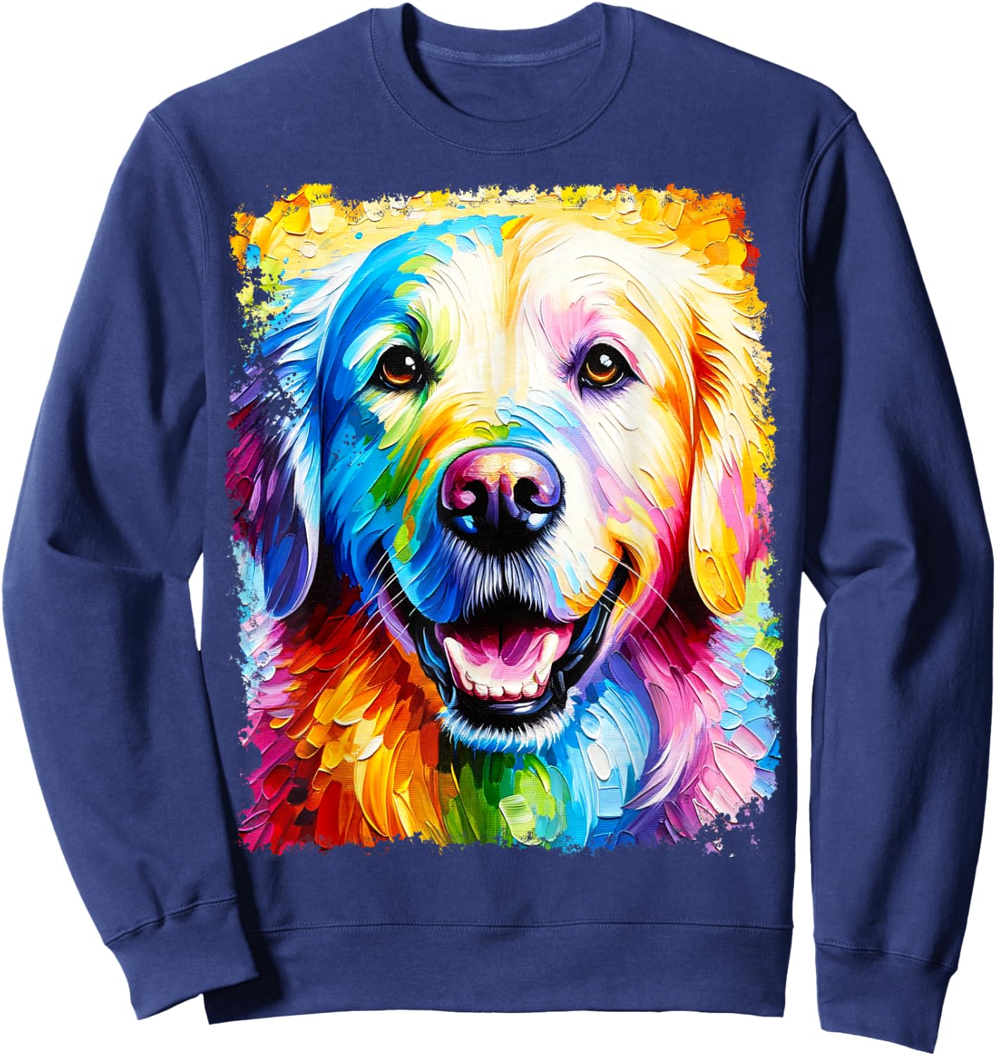 Golden Retriever Rainbow Sweatshirt - Sweatshirt | Navy