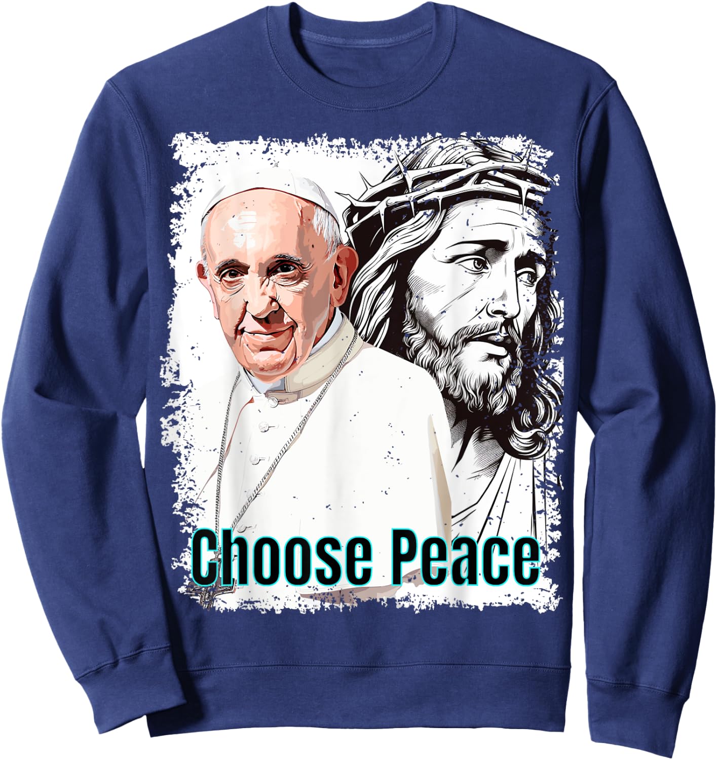Pope Francis Jesus Sweatshirt - Sweatshirt | Navy