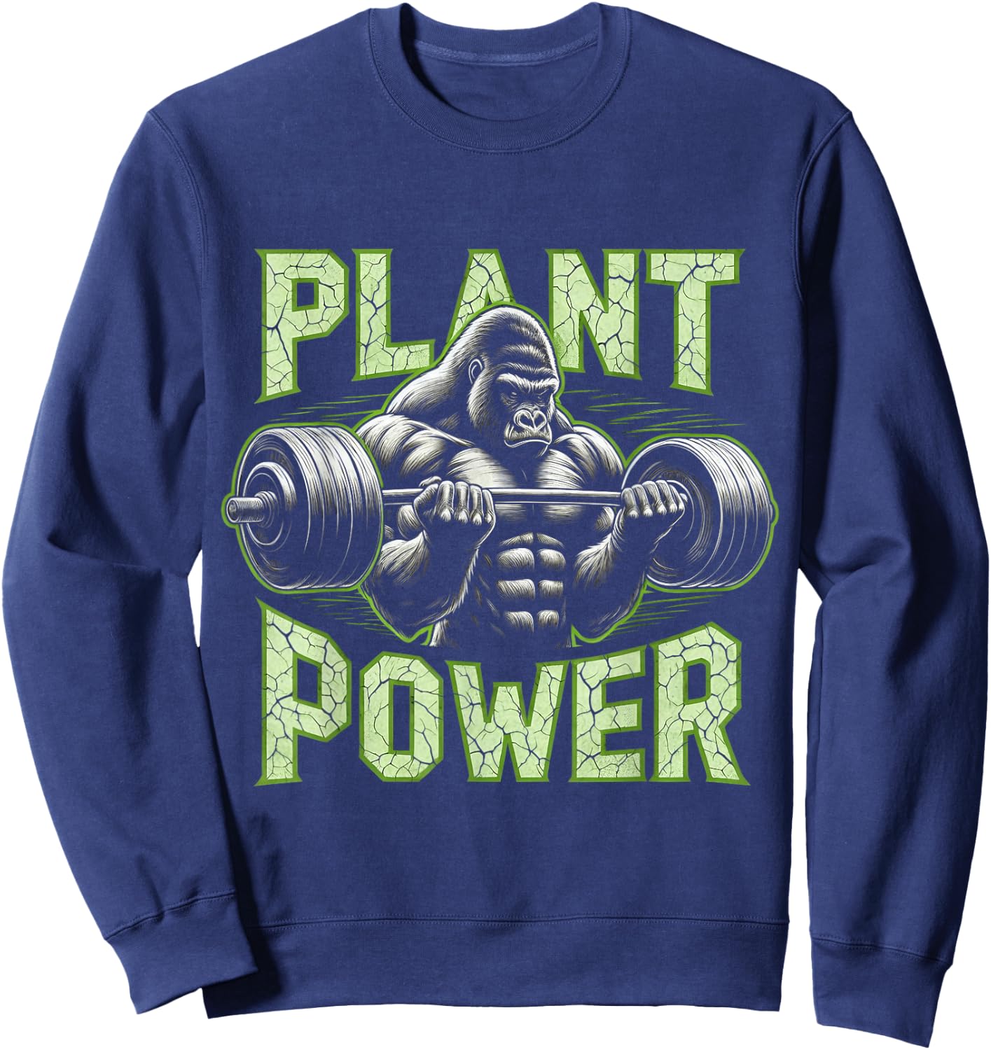 Plant Power - Vegan and Vegetarian Gym Workout Fitness Sweatshirt - Sweatshirt | Navy