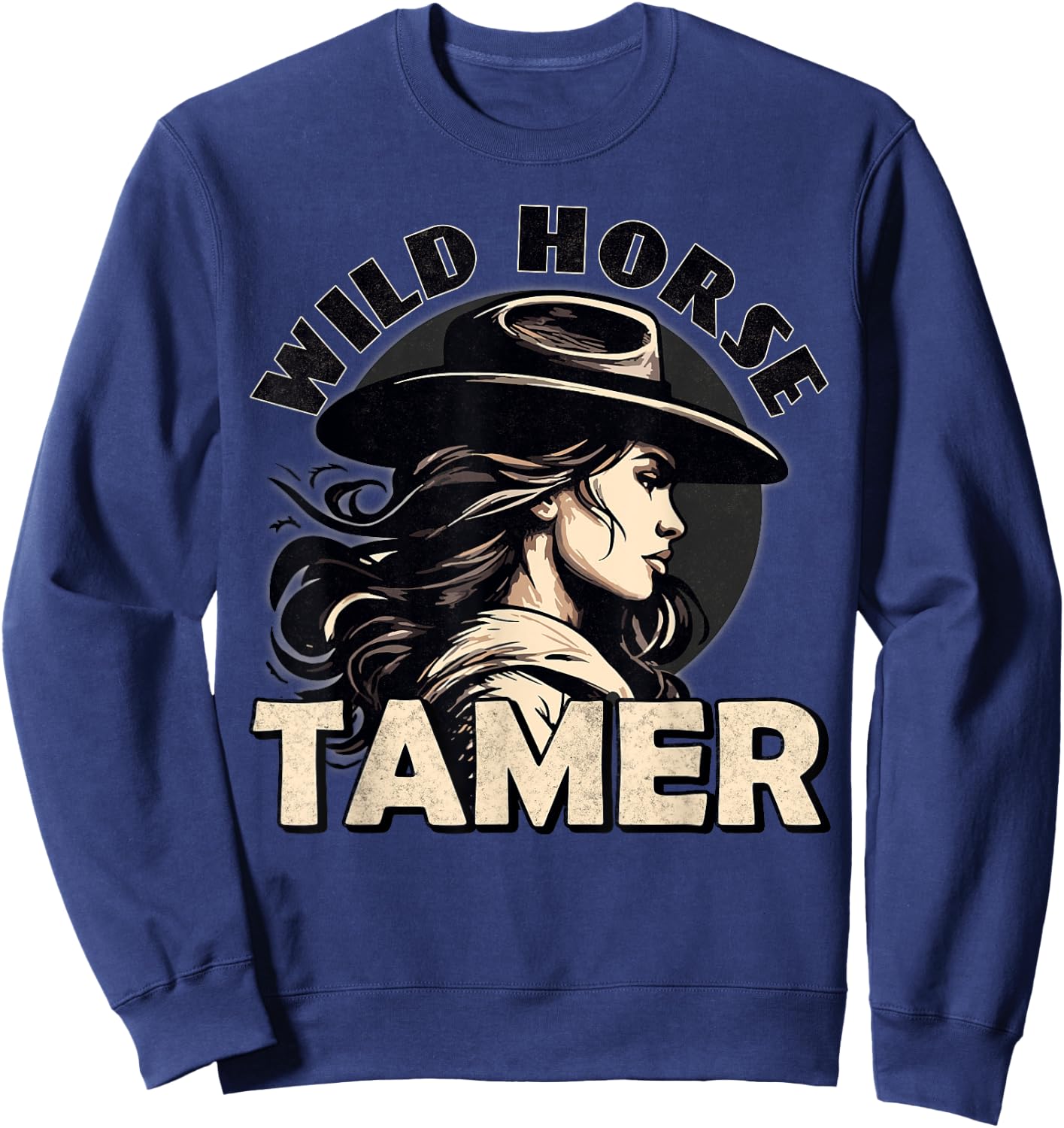 Cowgirl Shirt - Wild Horse Tamer - Rodeo Howdy Girls Western Sweatshirt - Sweatshirt | Navy
