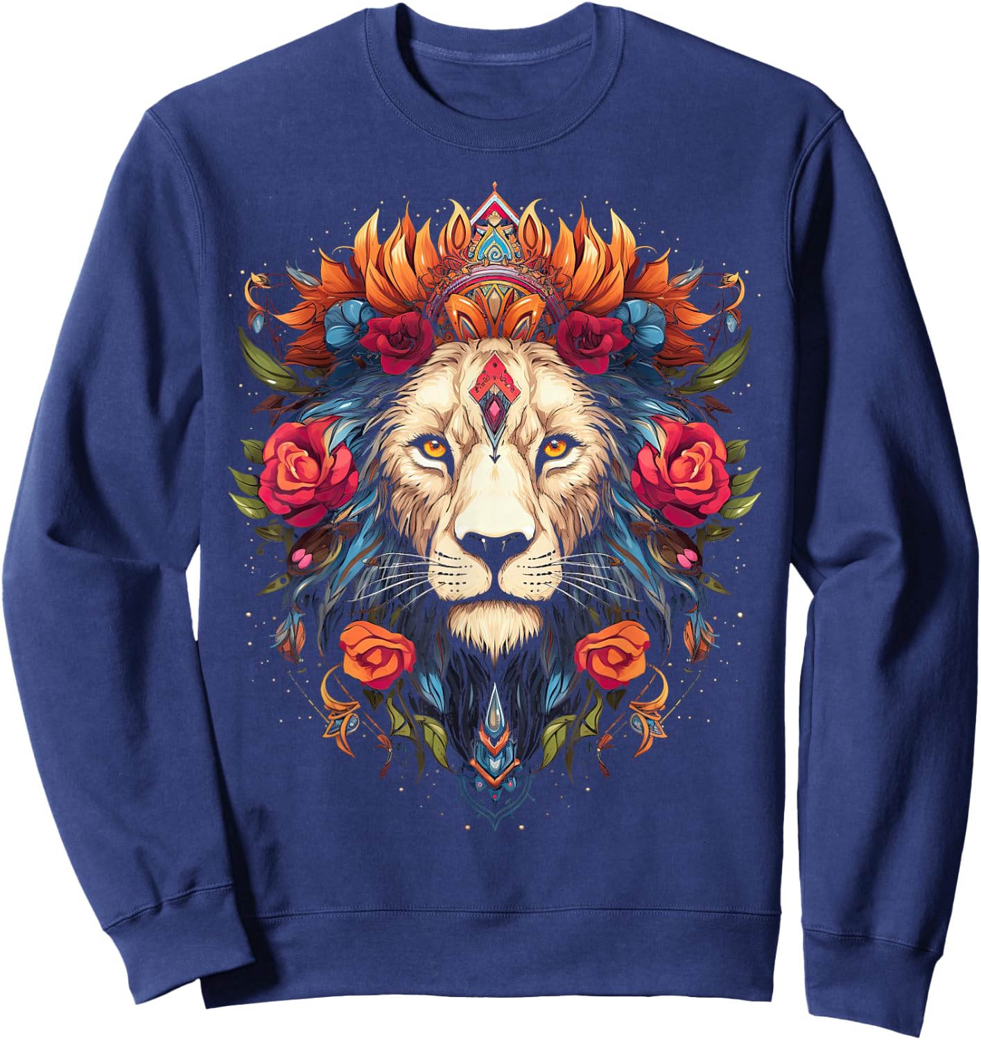 Lion Colourful Lions from Africa Day of the Dead Sweatshirt - Sweatshirt | Navy