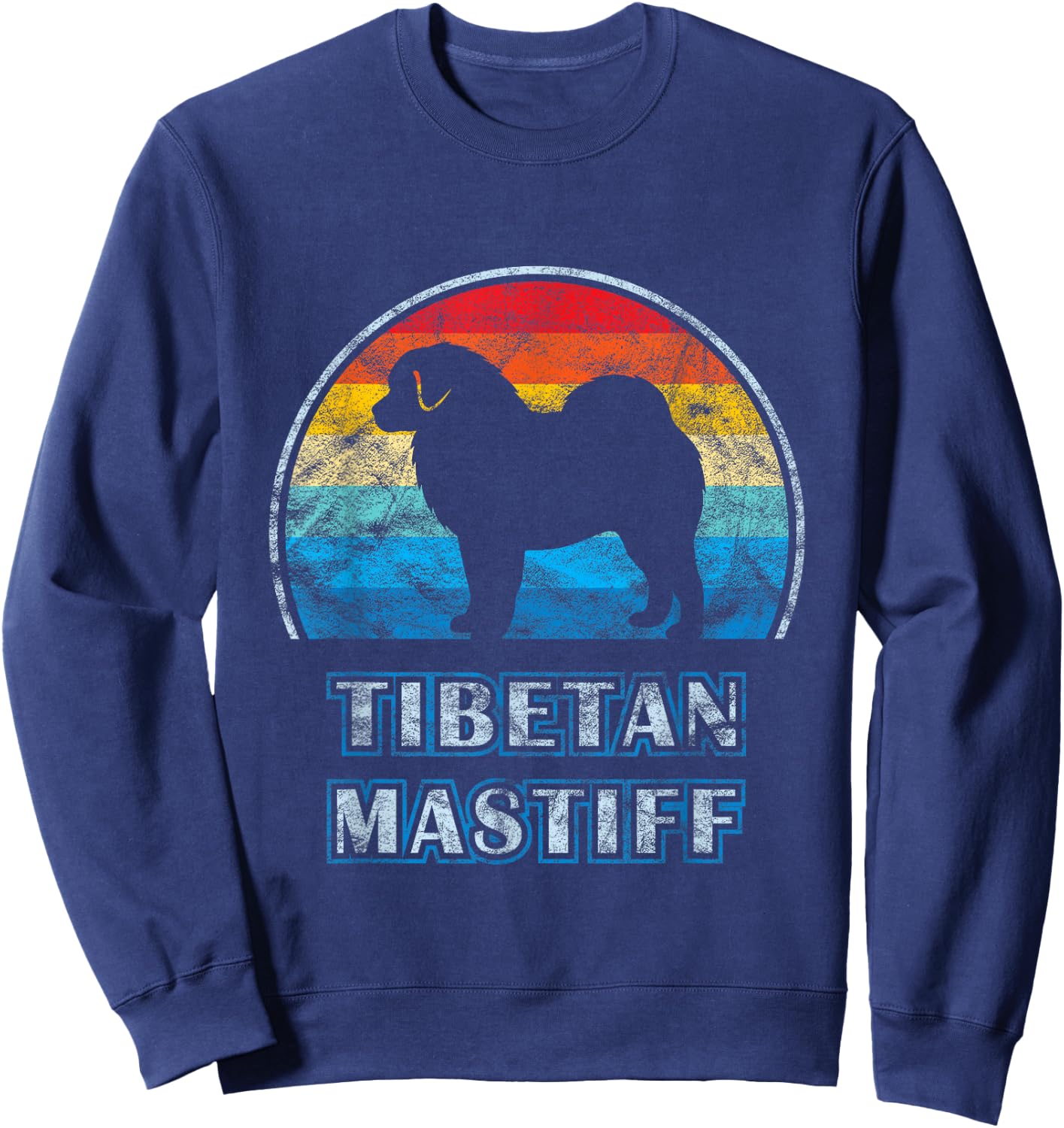 Tibetan Mastiff Vintage Design Dog Sweatshirt - Sweatshirt | Navy