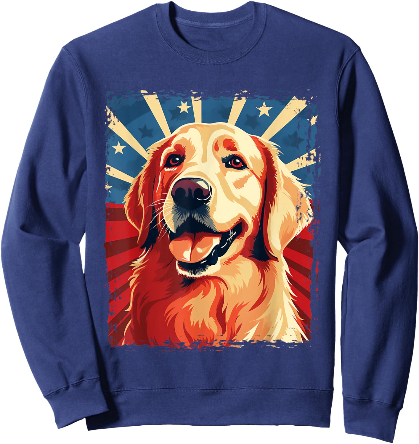 Golden Retriever for Kid Boys Girls Funny USA Dog Sweatshirt - Sweatshirt | Navy