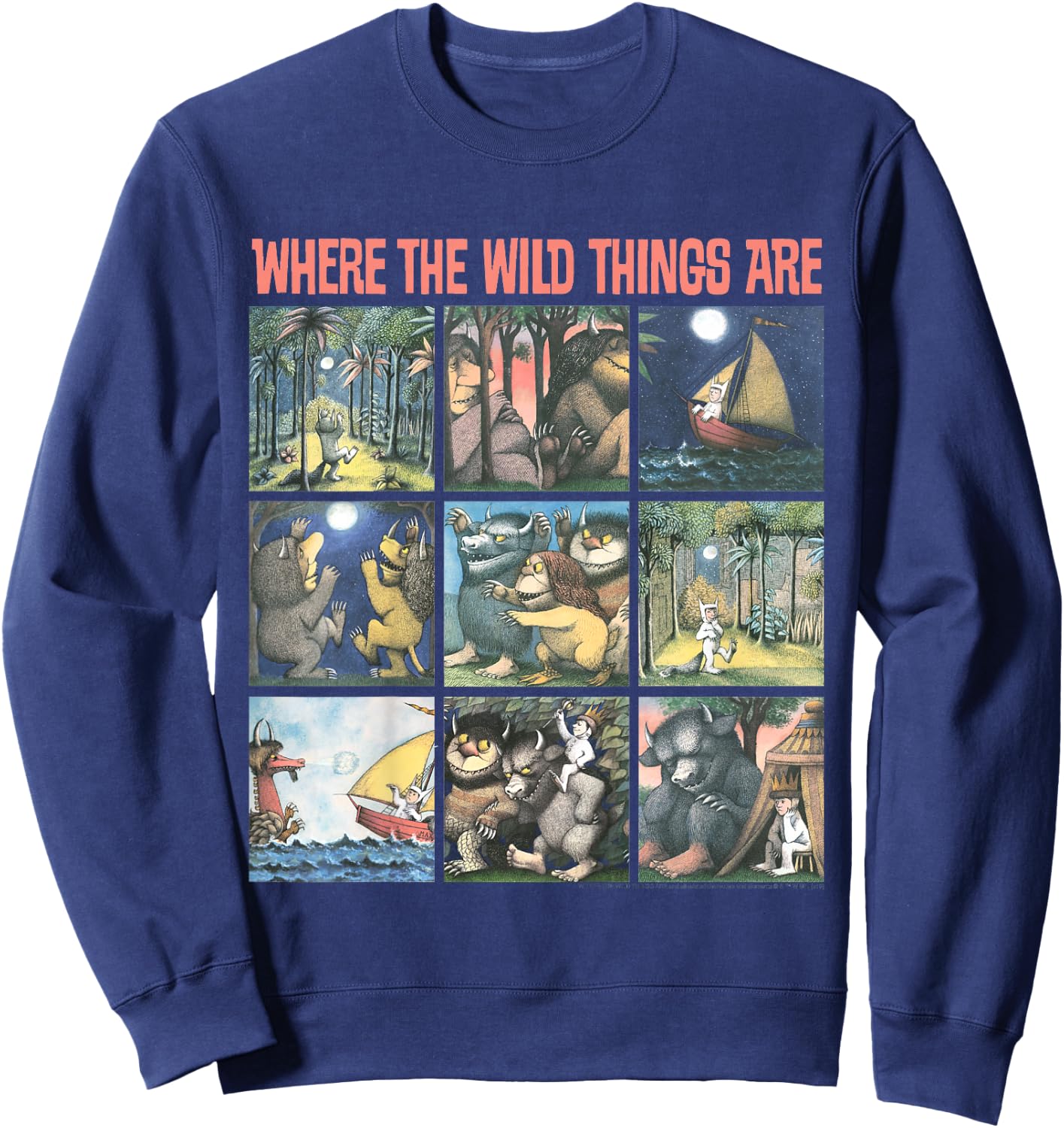 Kids Where The Wild Things are Story Panels Sweatshirt - Sweatshirt | Navy