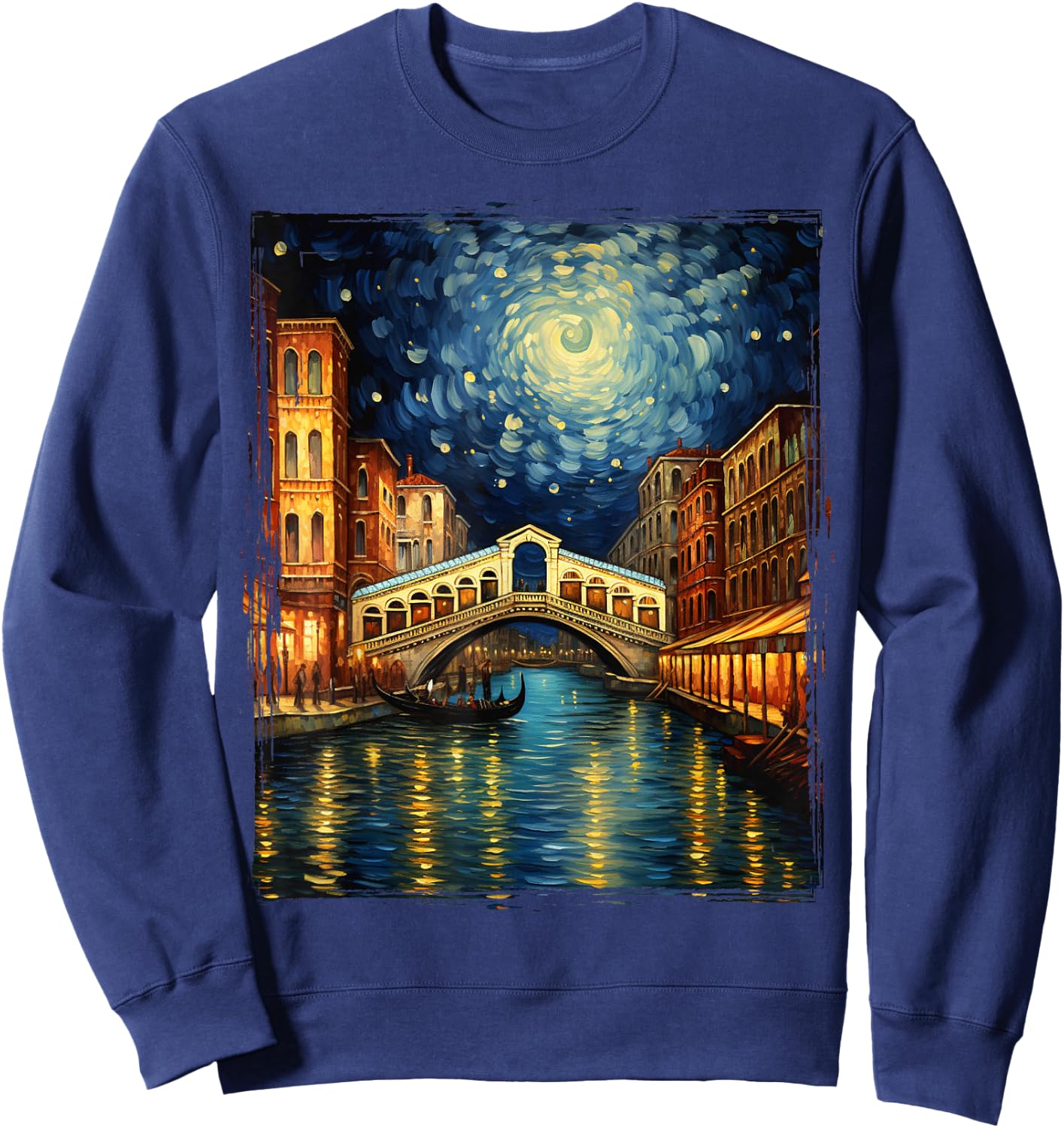The Rialto Bridge Venice Italy Venezia Italian Souvenir Sweatshirt - Sweatshirt | Navy