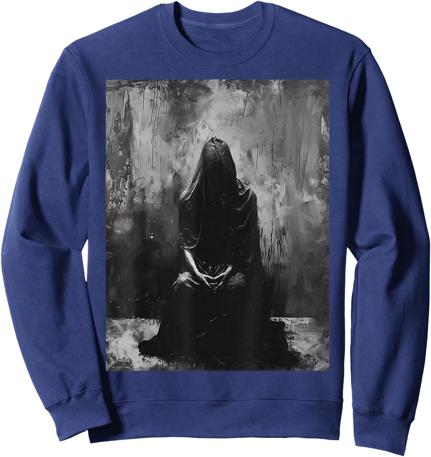 Dark Occult Horror Goth Alt Demon Hell Art Aesthetic Sweatshirt - Sweatshirt | Navy