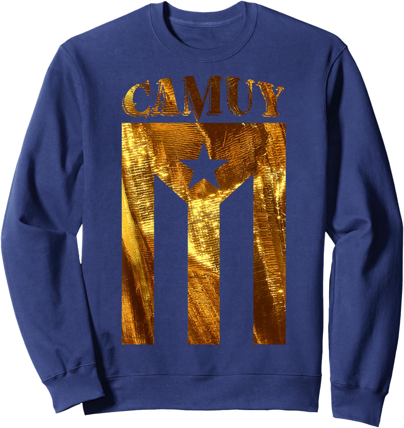 Puerto Rican Camuy Gold Boricua, Puerto Rico Flag Shirt Sweatshirt - Sweatshirt | Navy