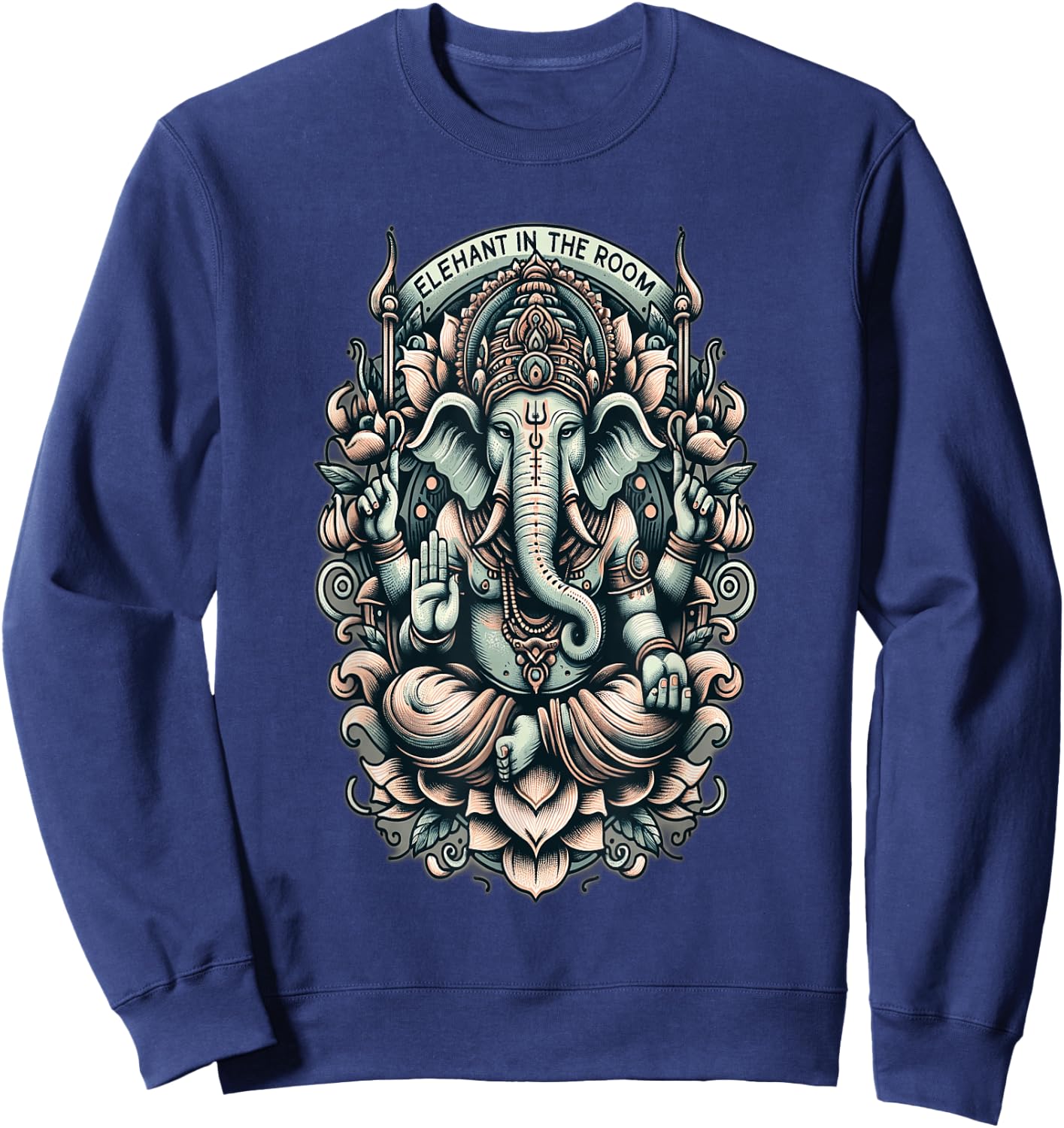 Elephant in the Room Ganesha | Spiritual Hindu Ganesh Indian Sweatshirt - Sweatshirt | Navy