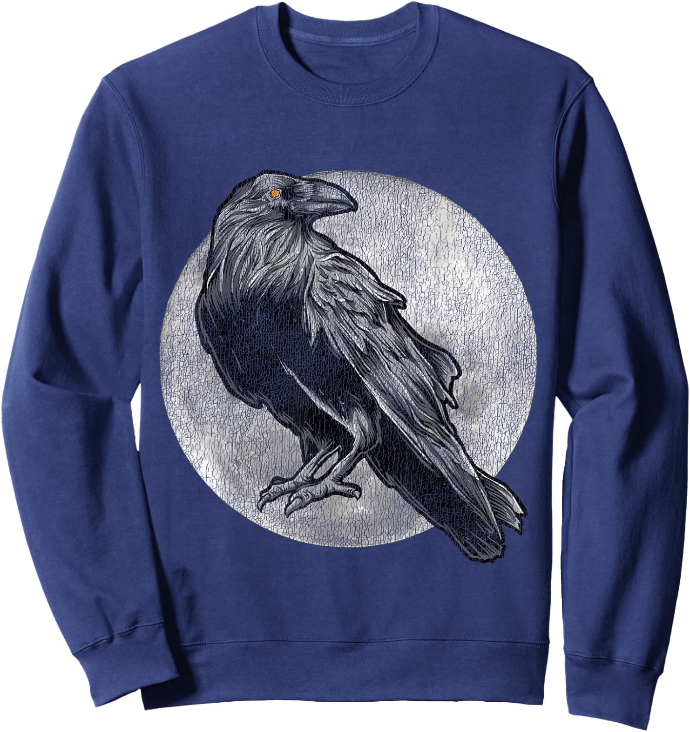 Full Moon Raven Bird Gift Scary Crow Sweatshirt - Sweatshirt | Navy