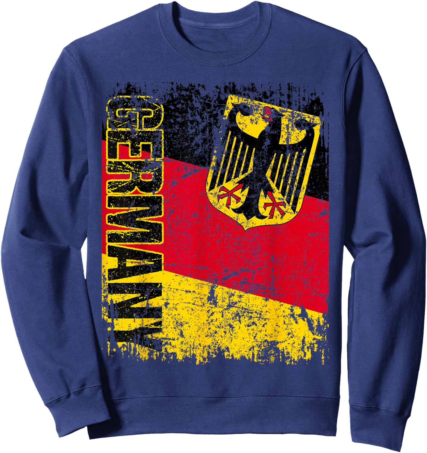 Germany Flag Vintage Distressed Germany Small Sweatshirt - Sweatshirt | Navy
