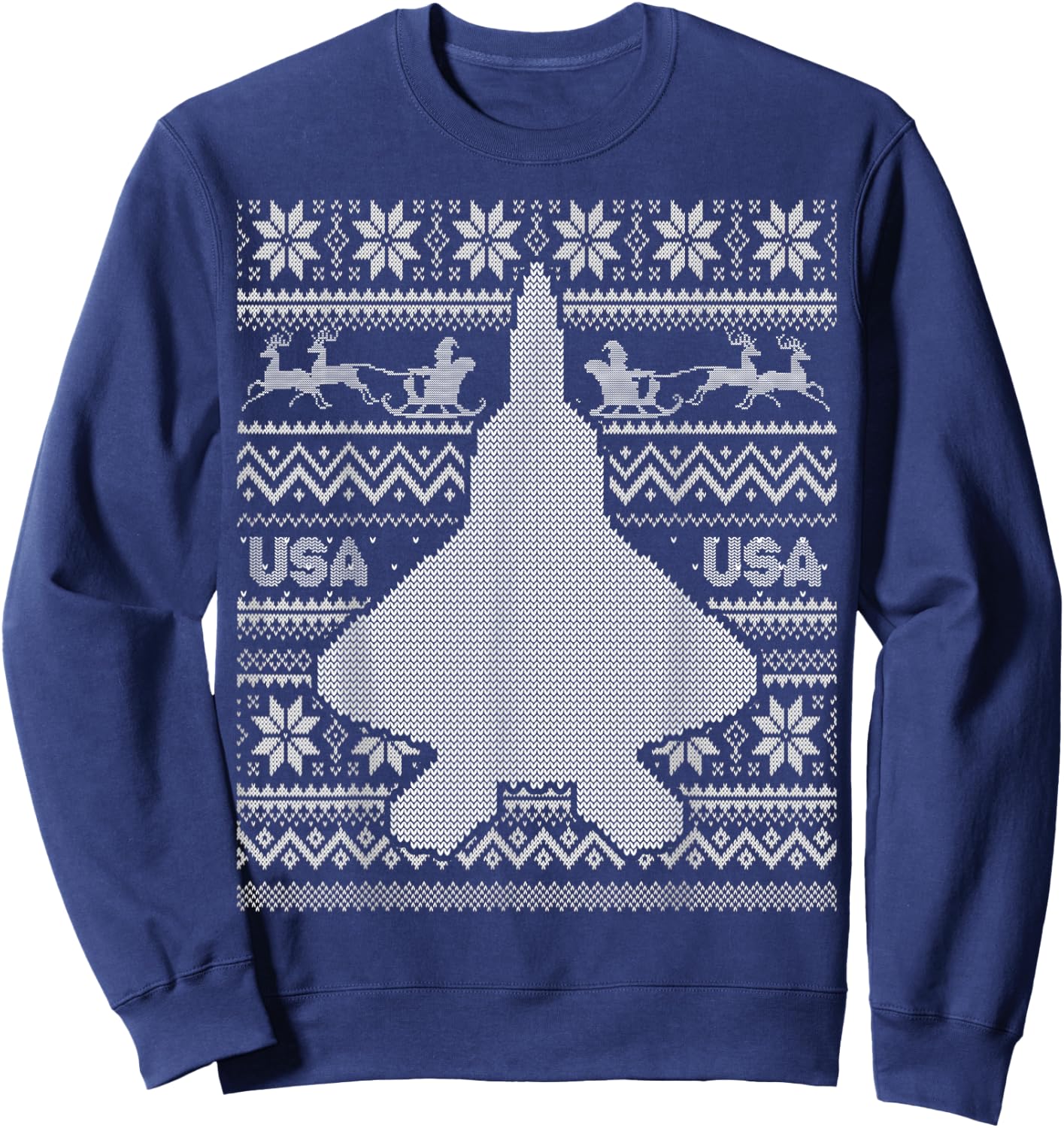 F 22 Raptor Ugly Christmas Sweater Style Sweatshirt - Sweatshirt | Navy