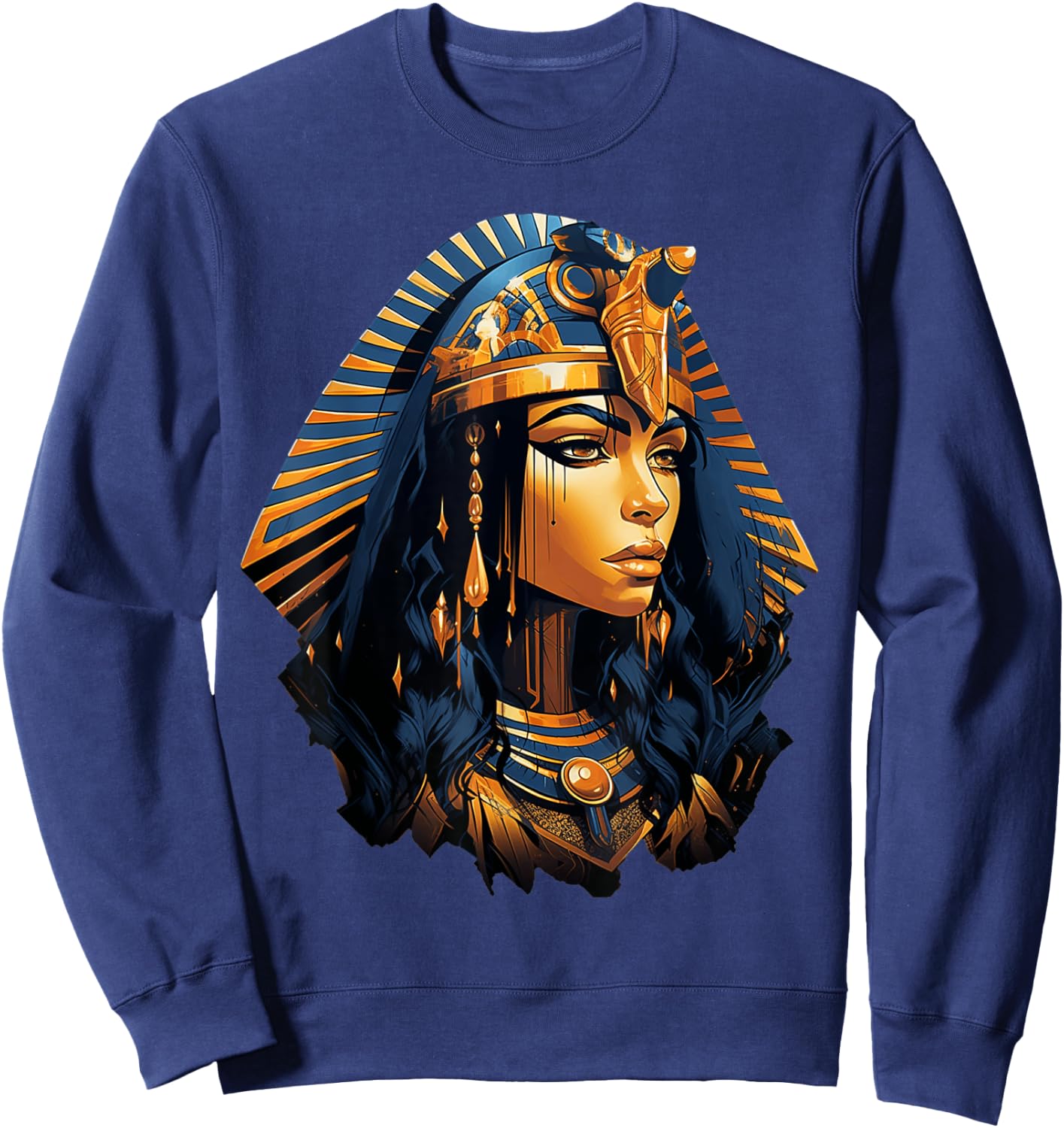 Cleopatra Egyptian Queen Goddess of Ancient Egypt Mythology Sweatshirt - Sweatshirt | Navy