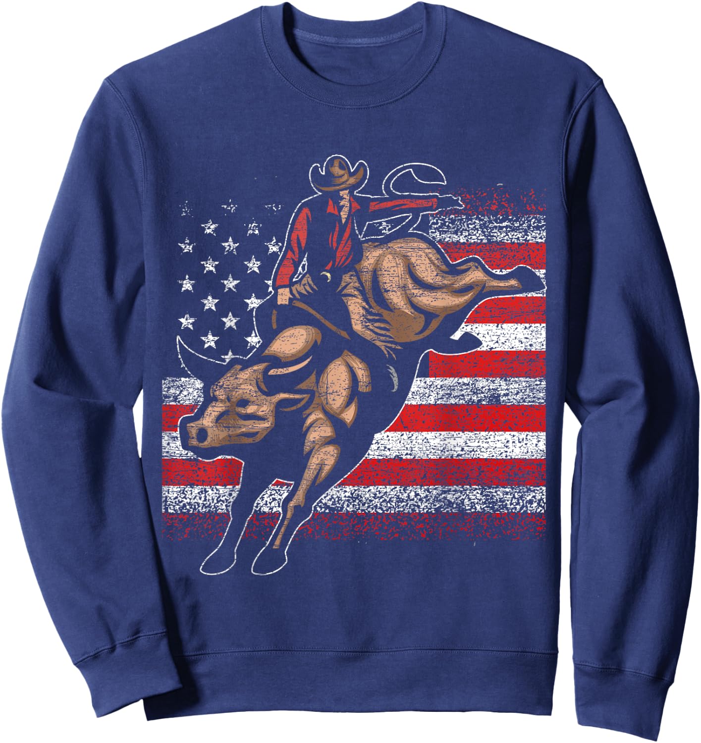 USA Bull Rider Cowboy Sweatshirt - Sweatshirt | Navy