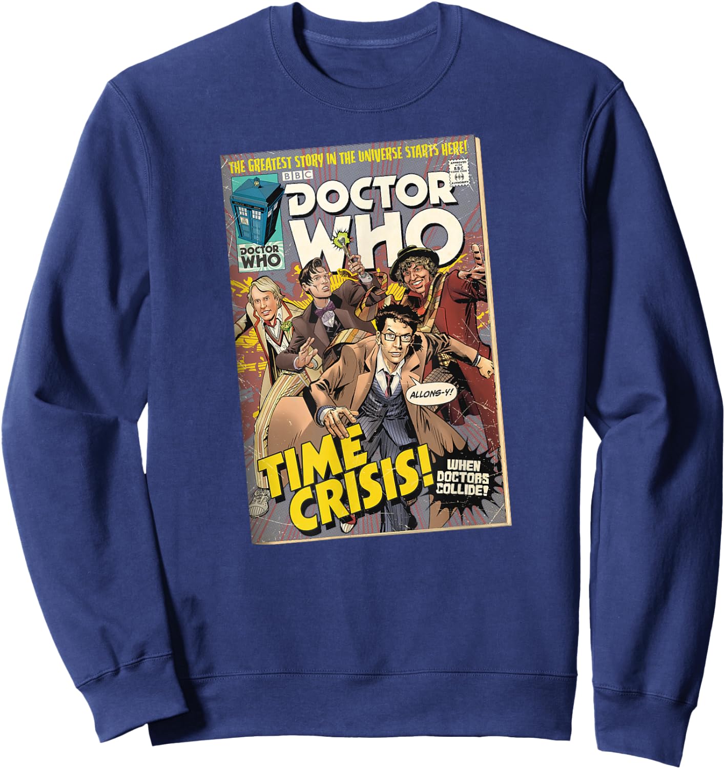 Comic Time Crisis 60th Anniversary Sci-Fi Fan Sweatshirt - Sweatshirt | Navy