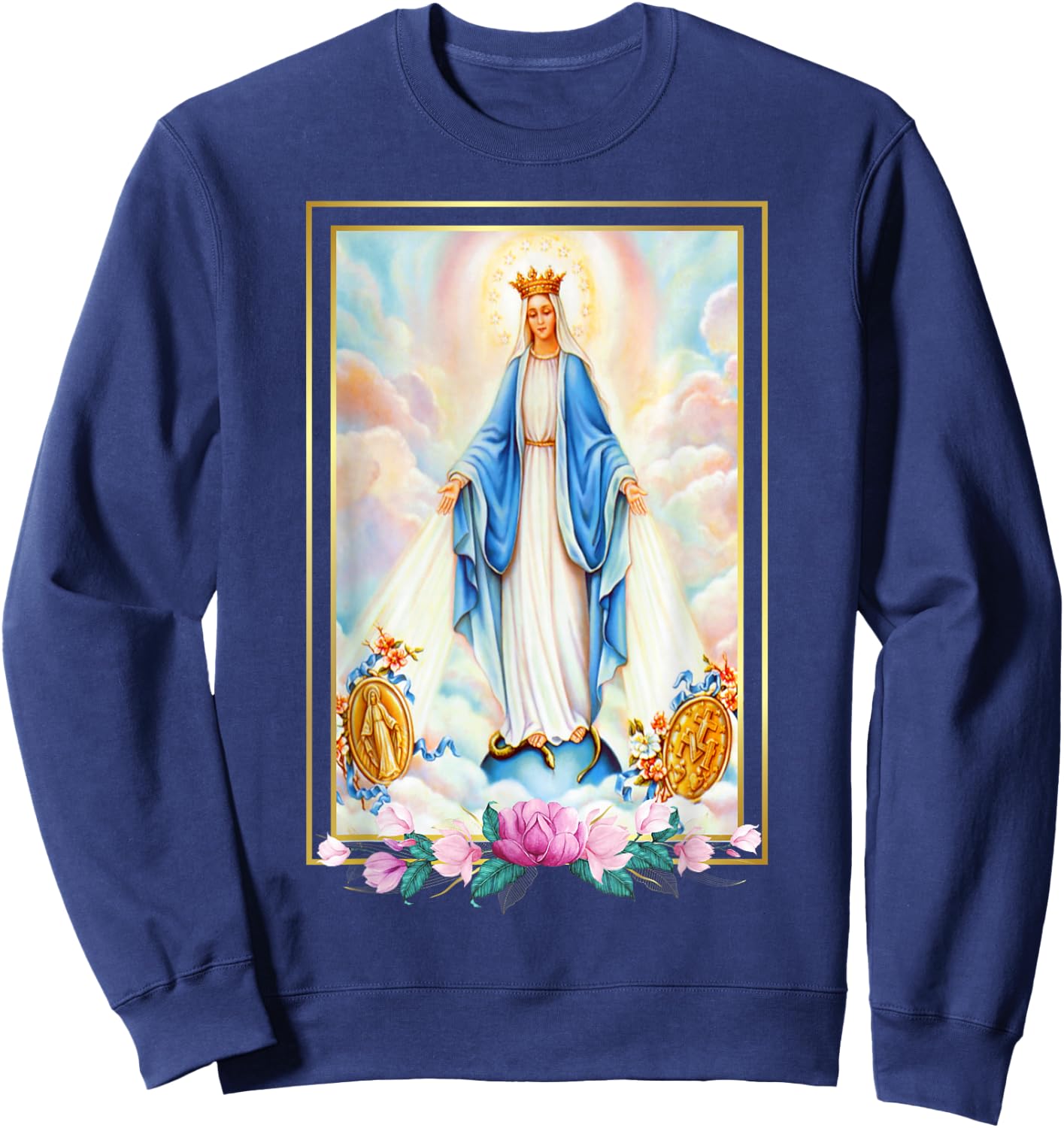 Litany of the Blessed Virgin Mary, Mother of Christ Catholic Sweatshirt - Sweatshirt | Navy