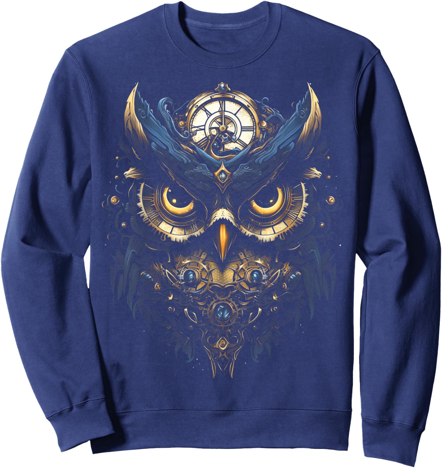 Steampunk Mechanical owl Victorian Bird Sweatshirt - Sweatshirt | Navy
